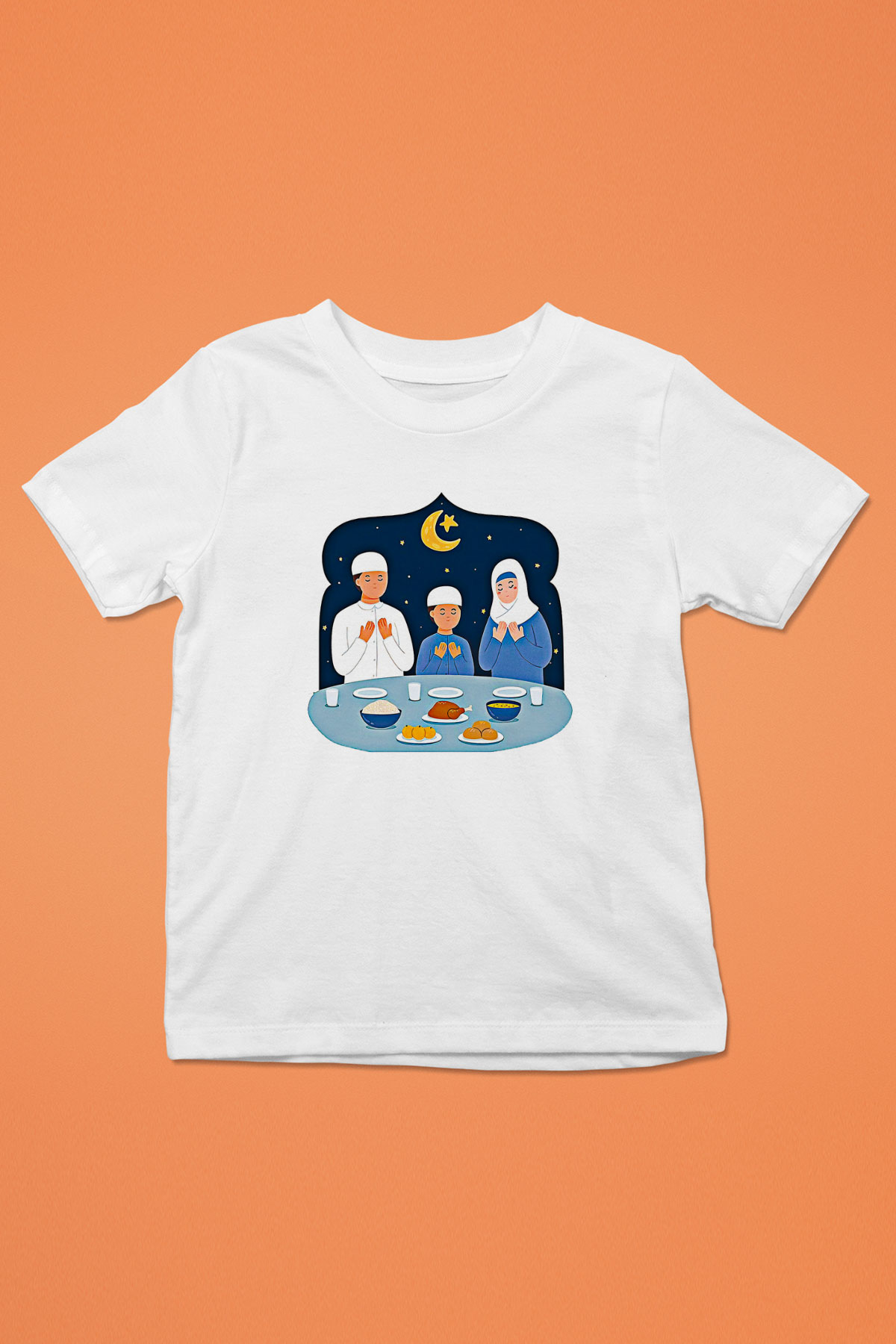 Ramazan Bayramı Baskılı Beyaz Unisex Beyaz Çocuk Tişört - Tshirt