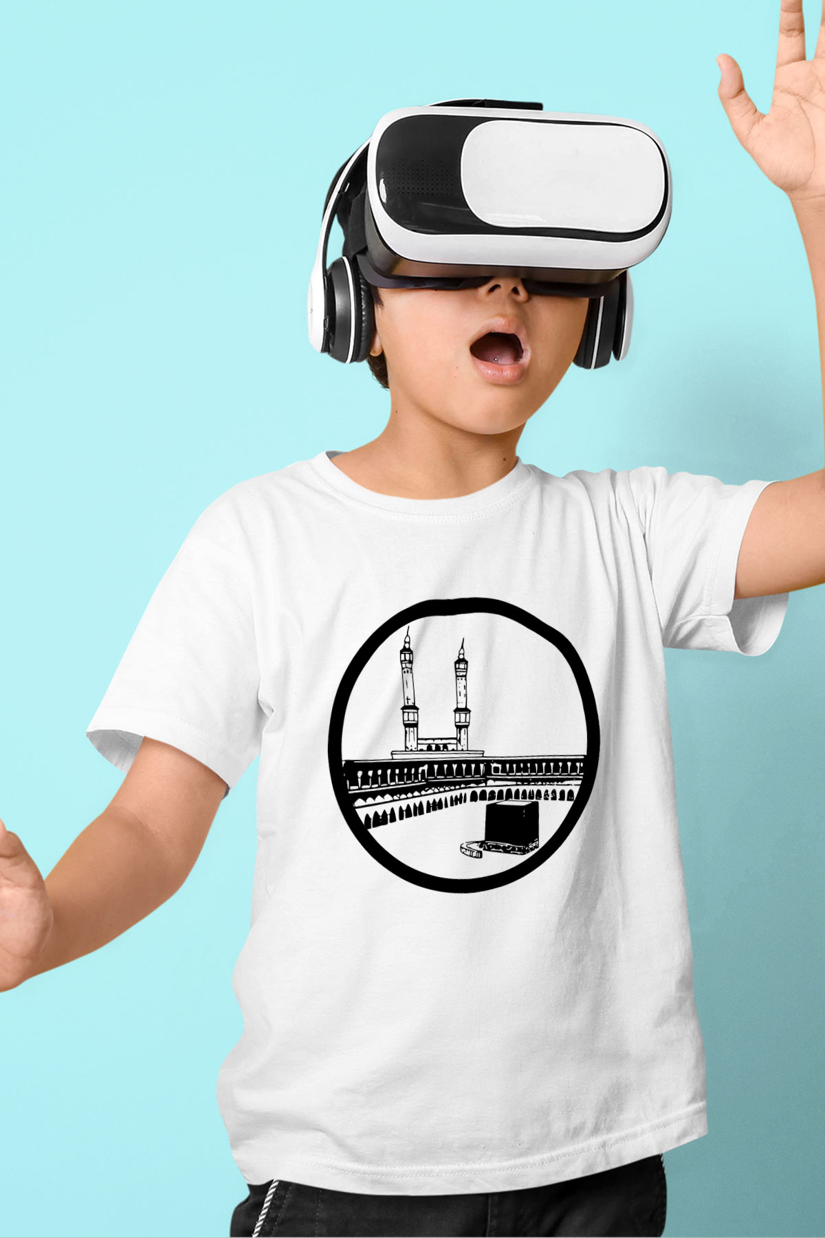 Ramazan Bayramı Baskılı Beyaz Unisex Beyaz Çocuk Tişört - Tshirt