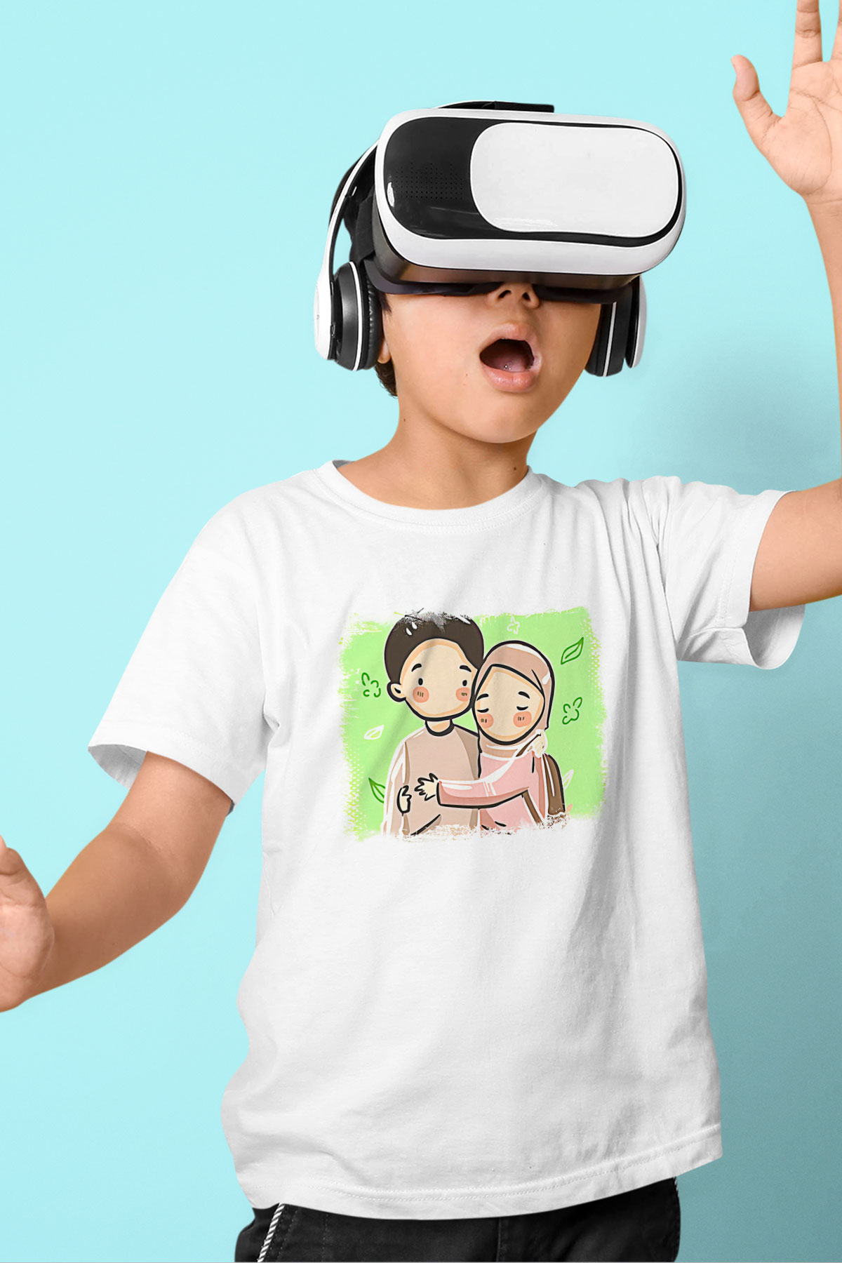 Ramazan Bayramı Baskılı Beyaz Unisex Beyaz Çocuk Tişört - Tshirt