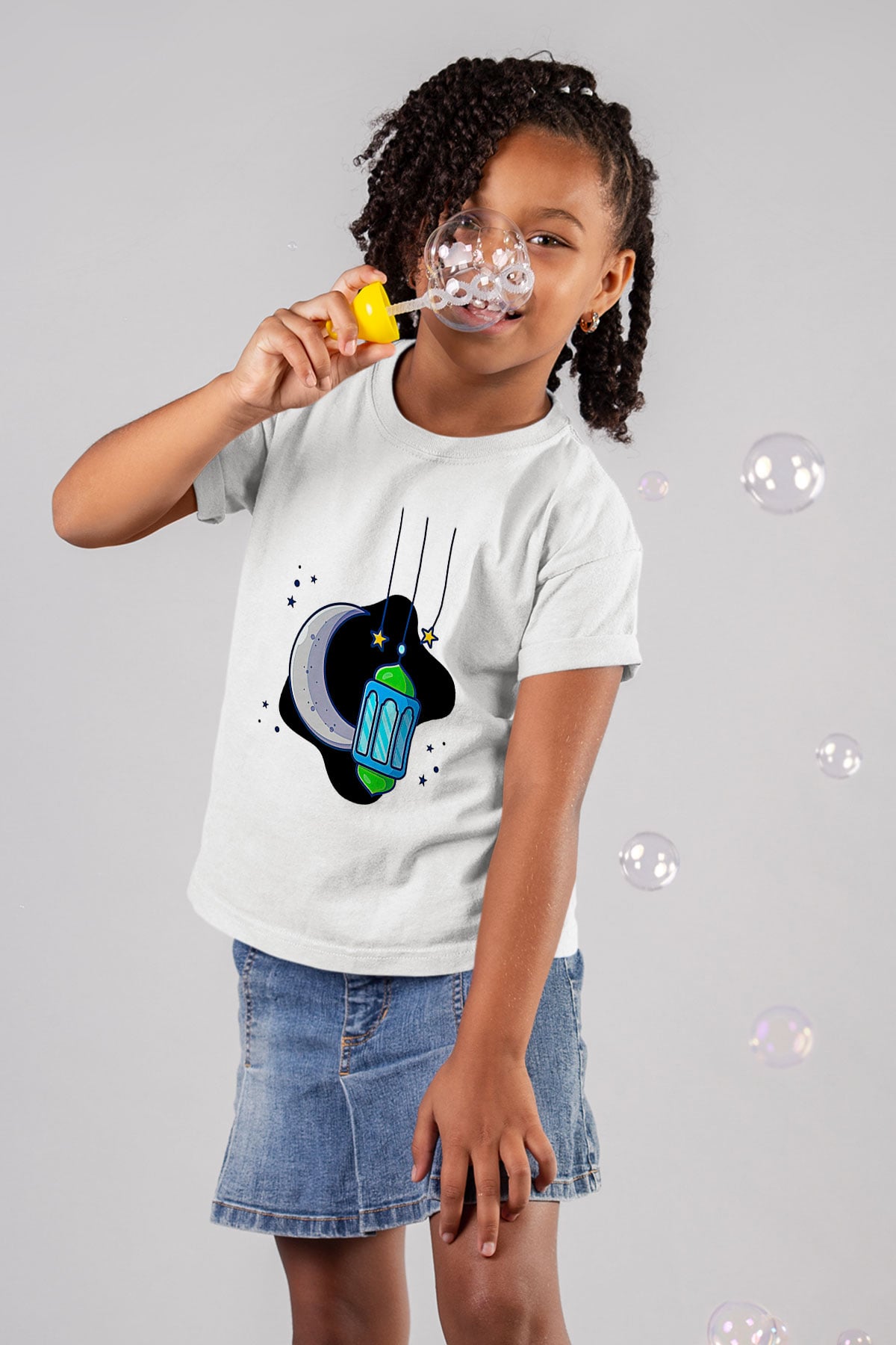 Ramazan Bayramı Baskılı Beyaz Unisex Beyaz Çocuk Tişört - Tshirt
