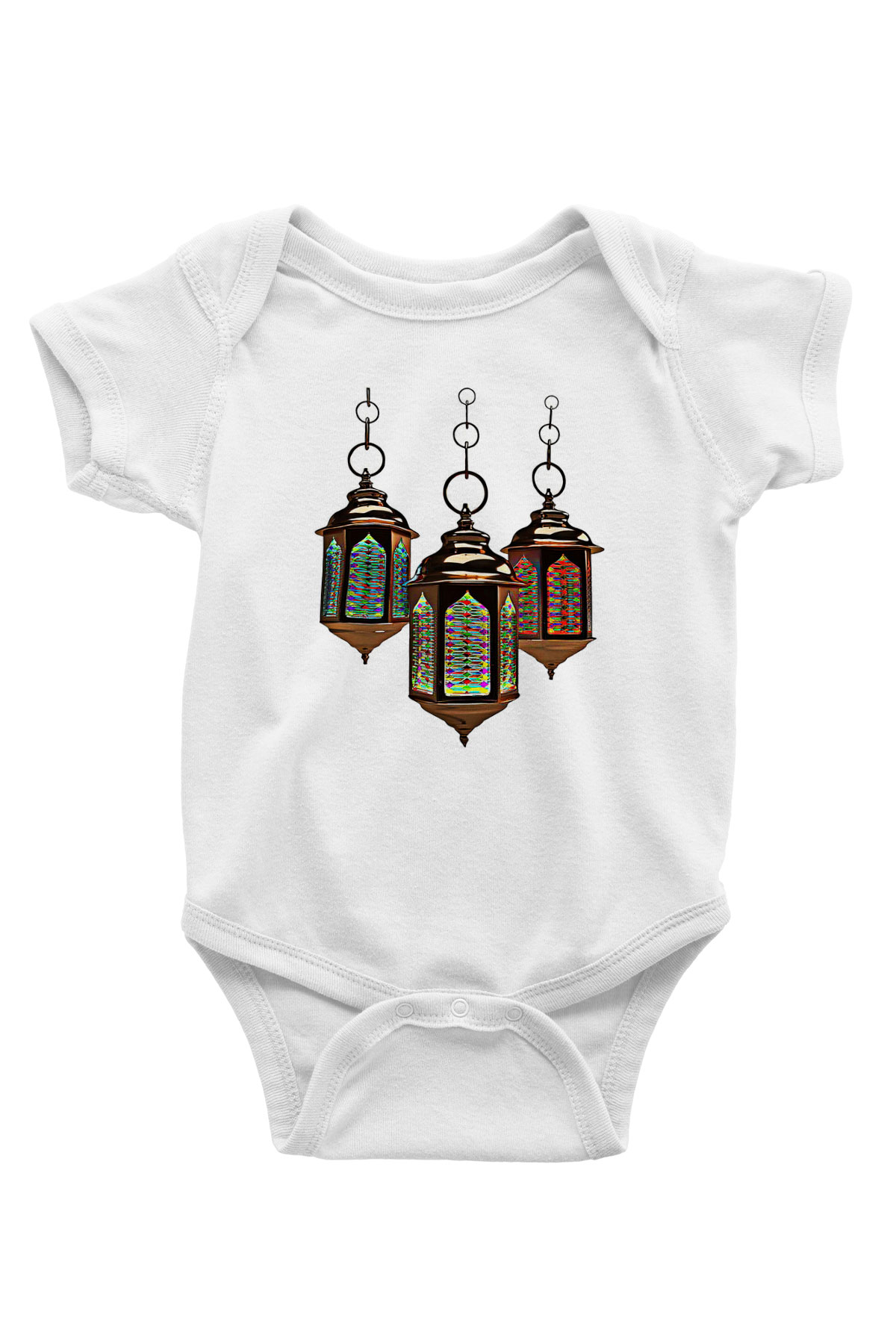 Ramazan Bayramı Baskılı Beyaz Unisex Bebek Body - Zıbın