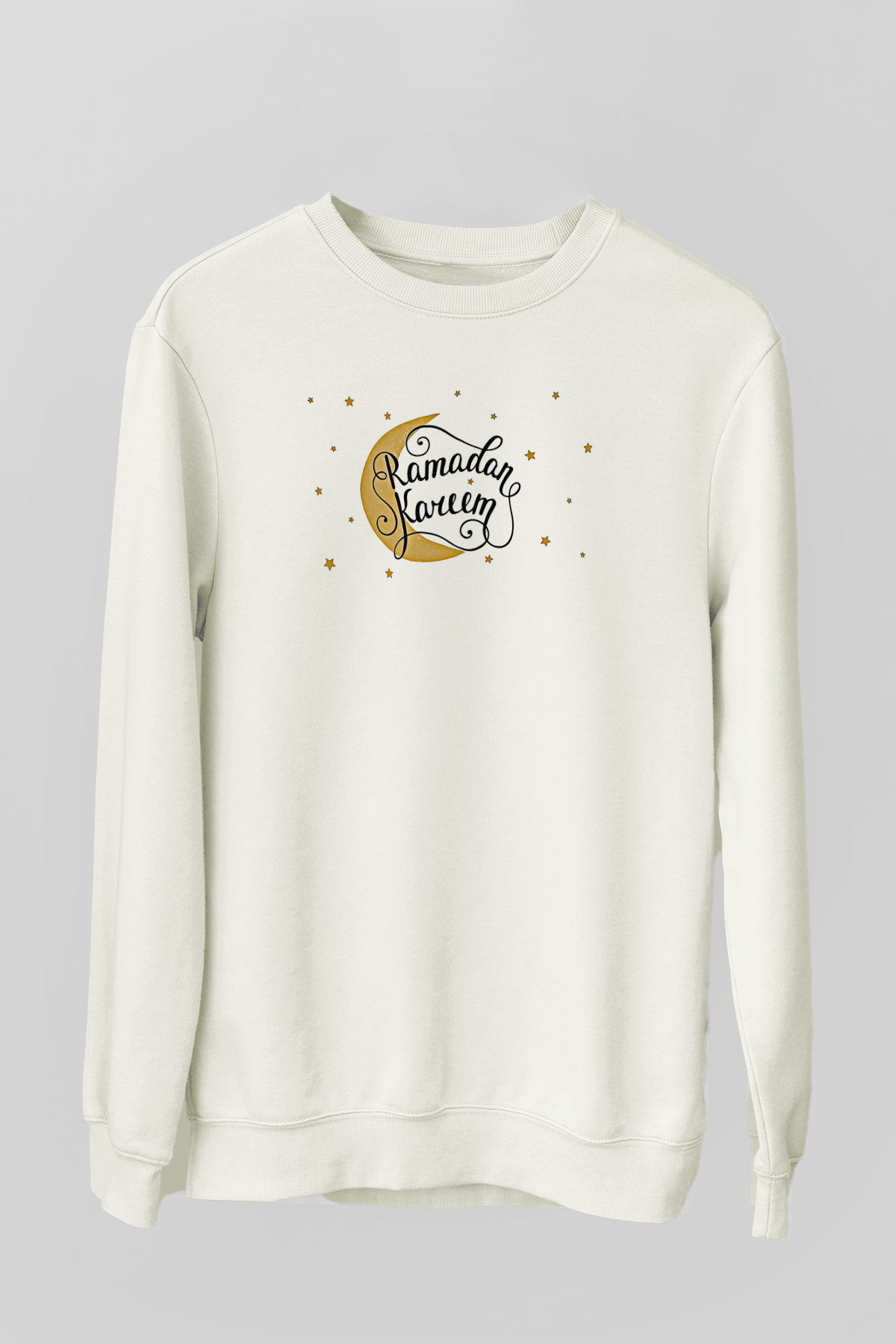 Ramazan Bayramı Baskılı Beyaz Unisex Sweatshirt