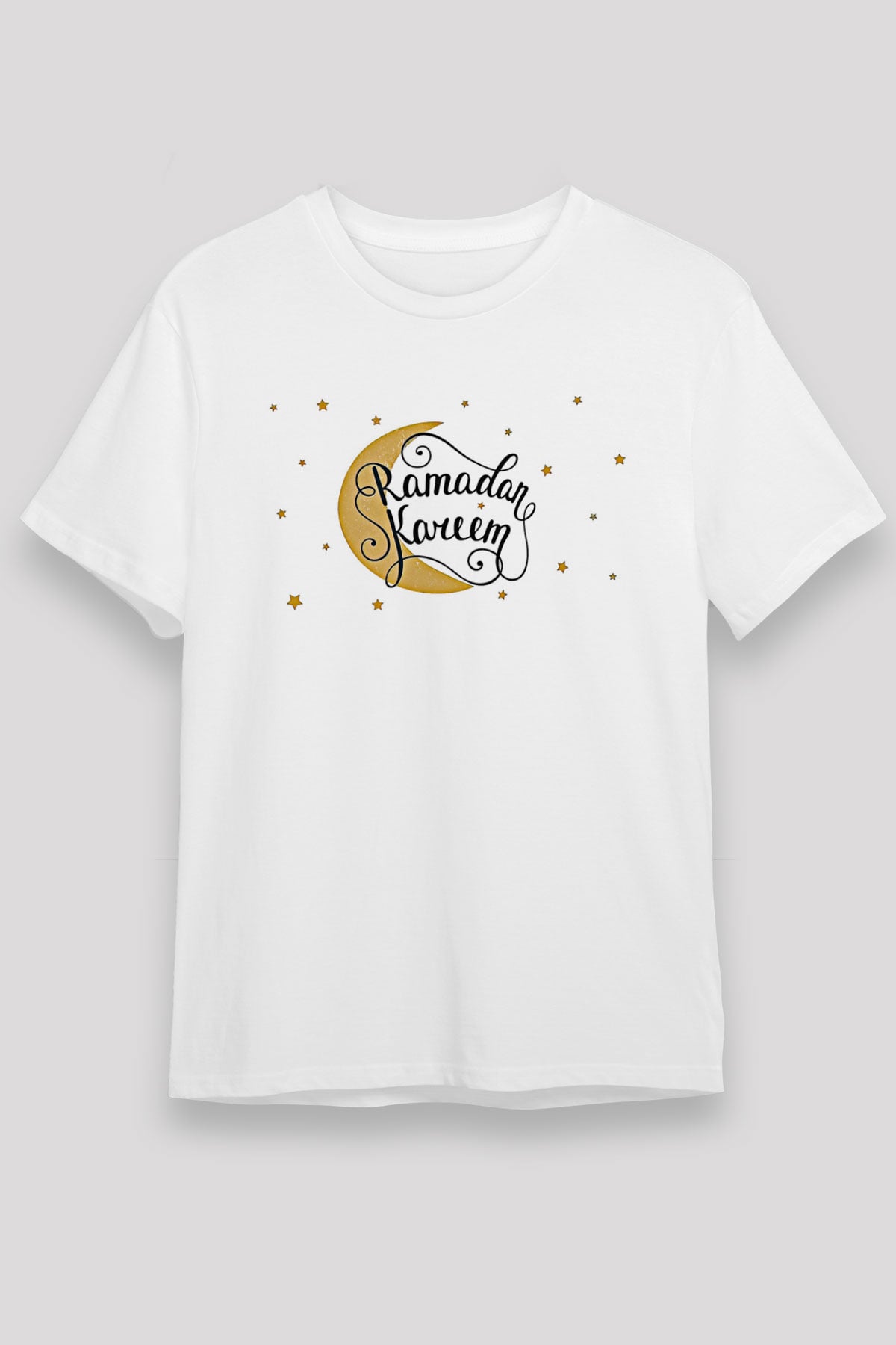 Ramazan Bayramı Baskılı Unisex Beyaz Tişört - Tshirt