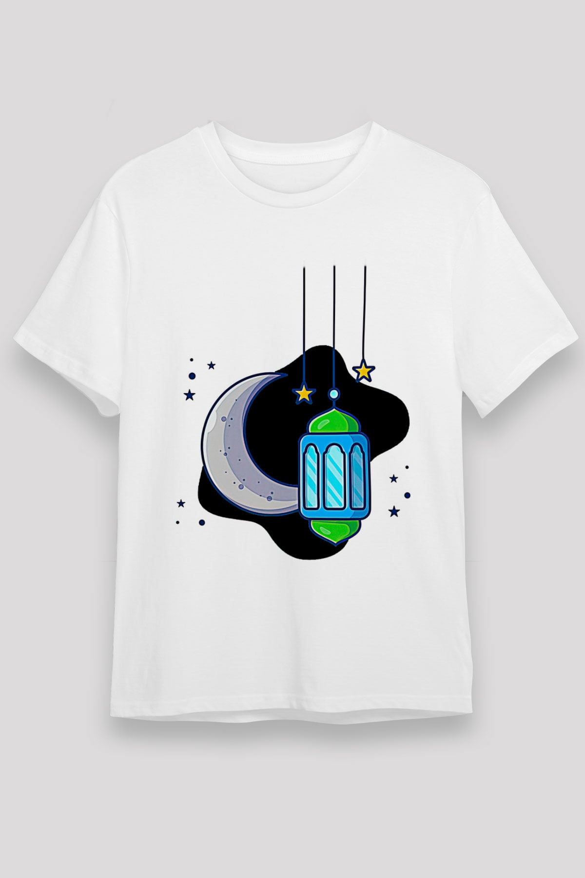 Ramazan Bayramı Baskılı Unisex Beyaz Tişört - Tshirt