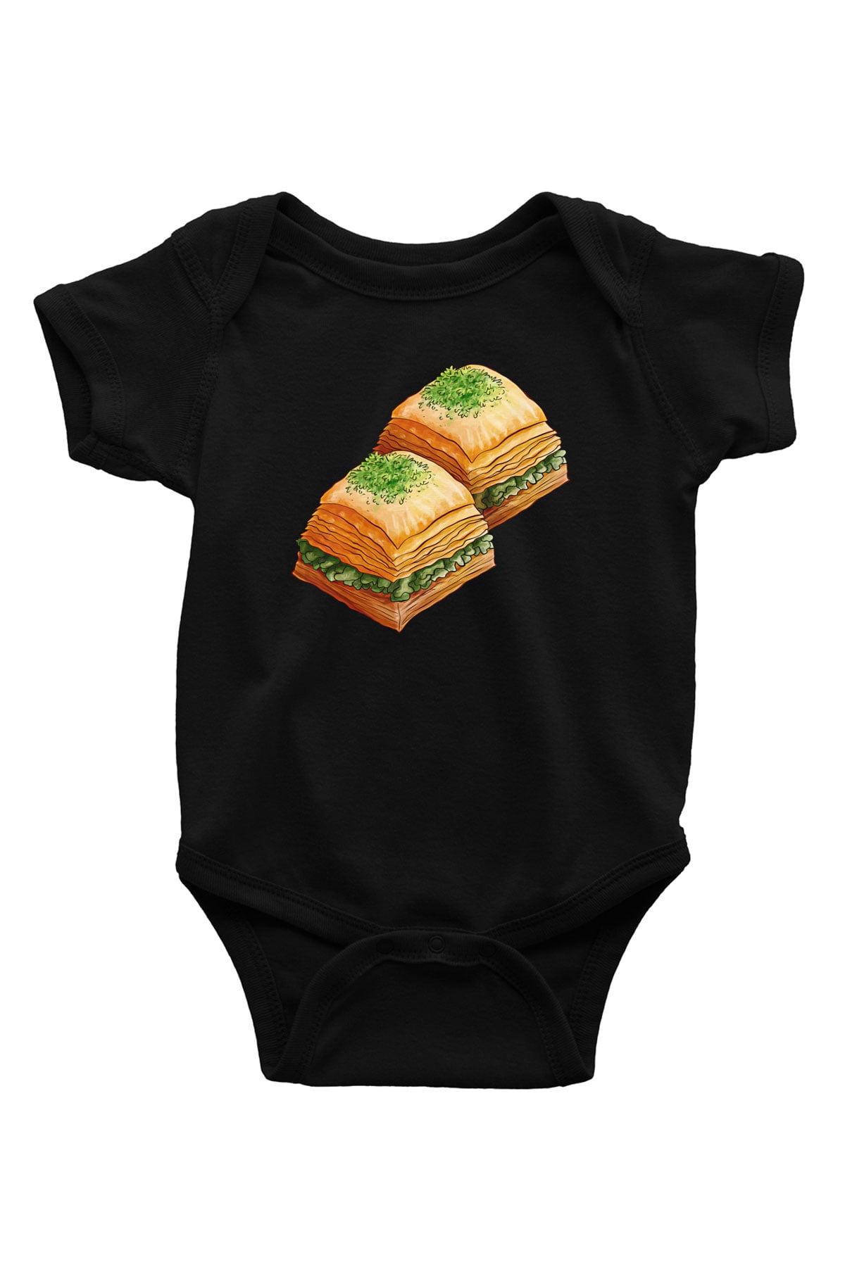 Ramazan Bayramı Baskılı Unisex Siyah Bebek Body - Zıbın