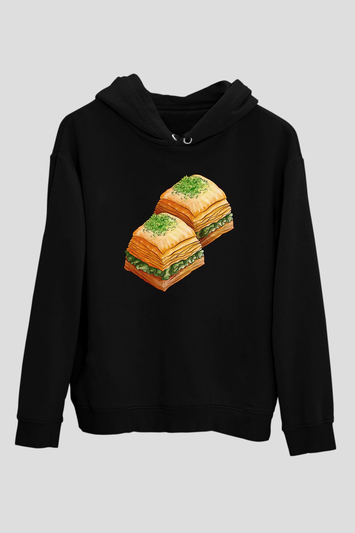 Ramazan Bayramı Baskılı Unisex Siyah Hoodie