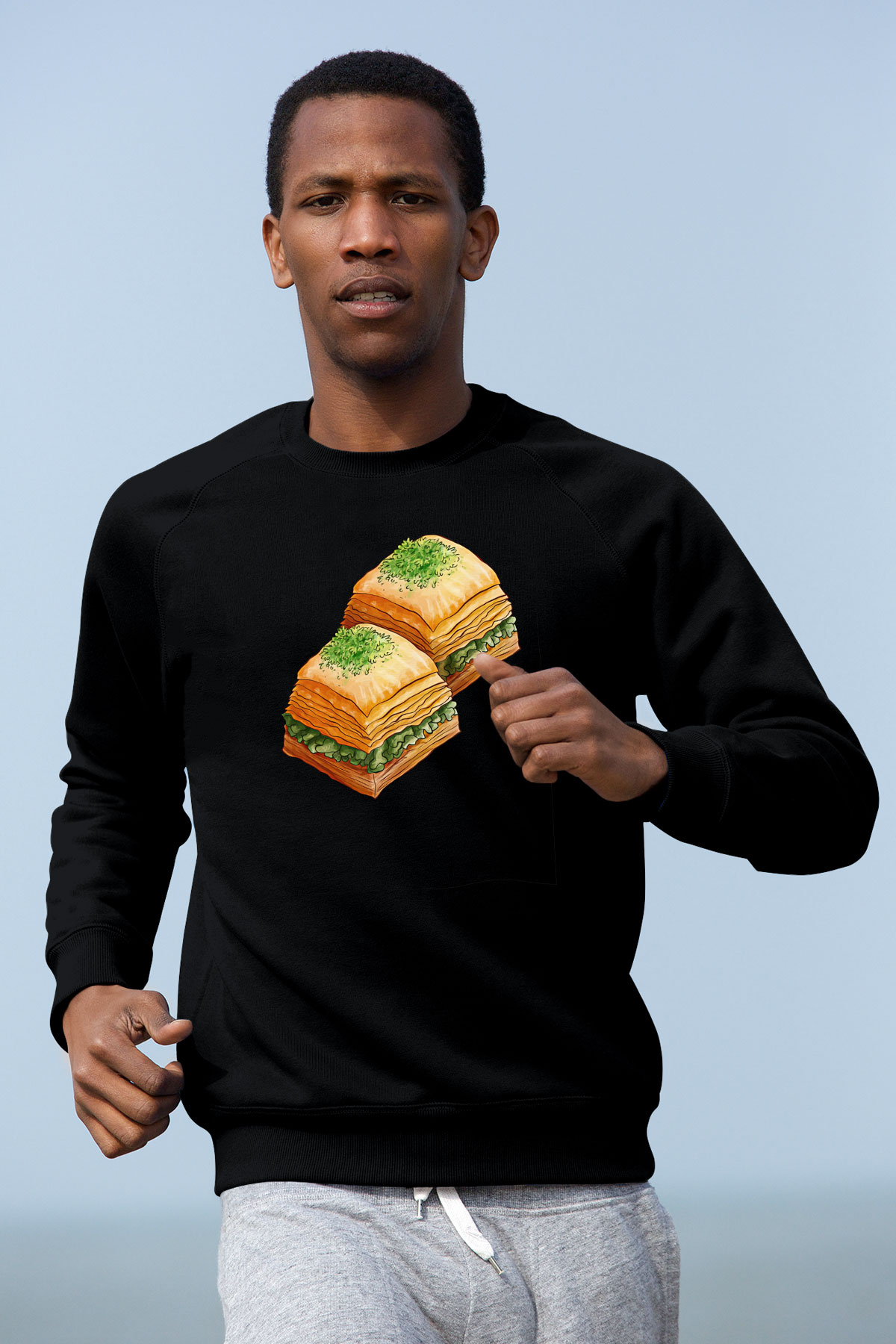 Ramazan Bayramı Baskılı Unisex Siyah Sweatshirt