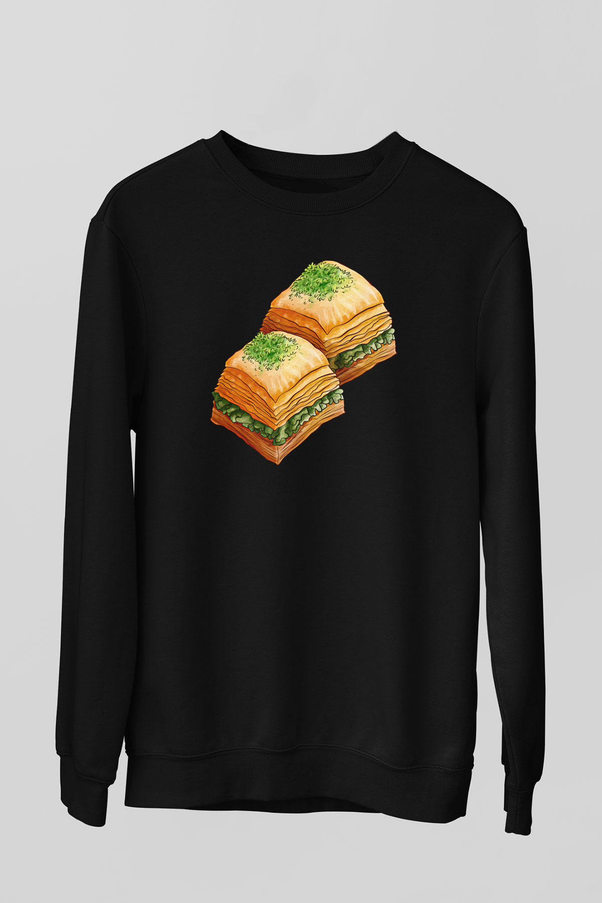 Ramazan Bayramı Baskılı Unisex Siyah Sweatshirt