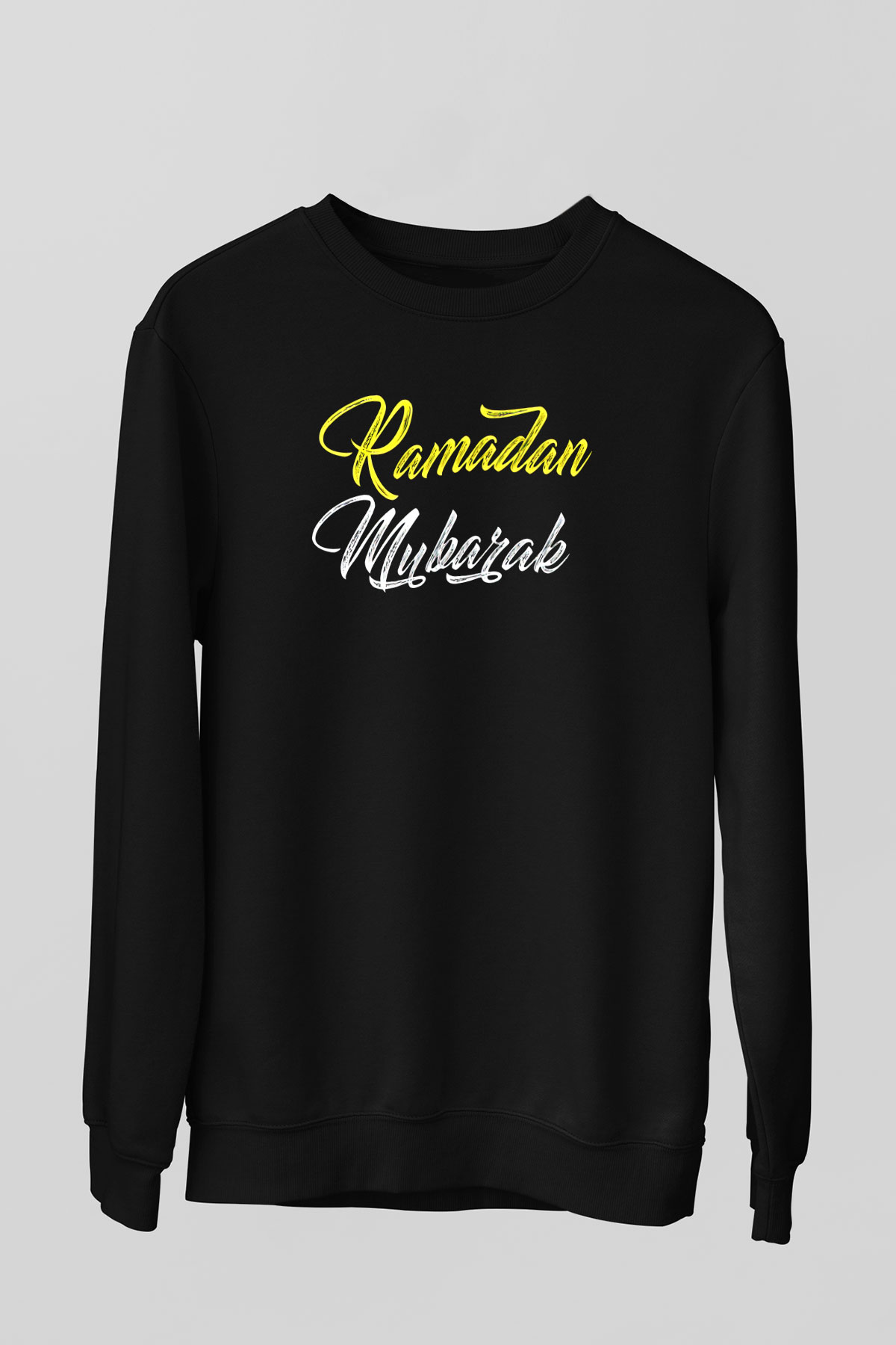 Ramazan Bayramı Baskılı Unisex Siyah Sweatshirt