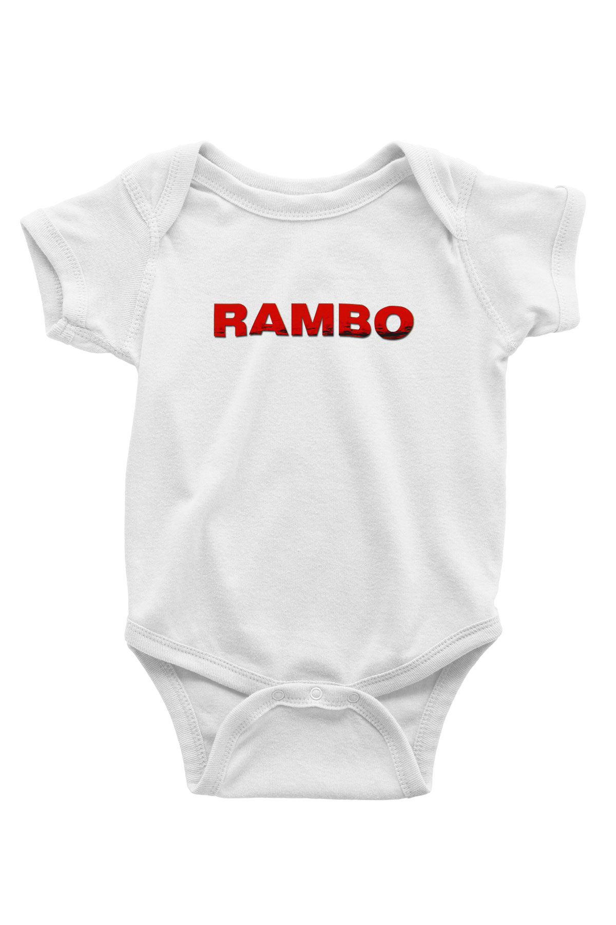 Rambo Baskılı Beyaz Unisex Bebek Body - Zıbın