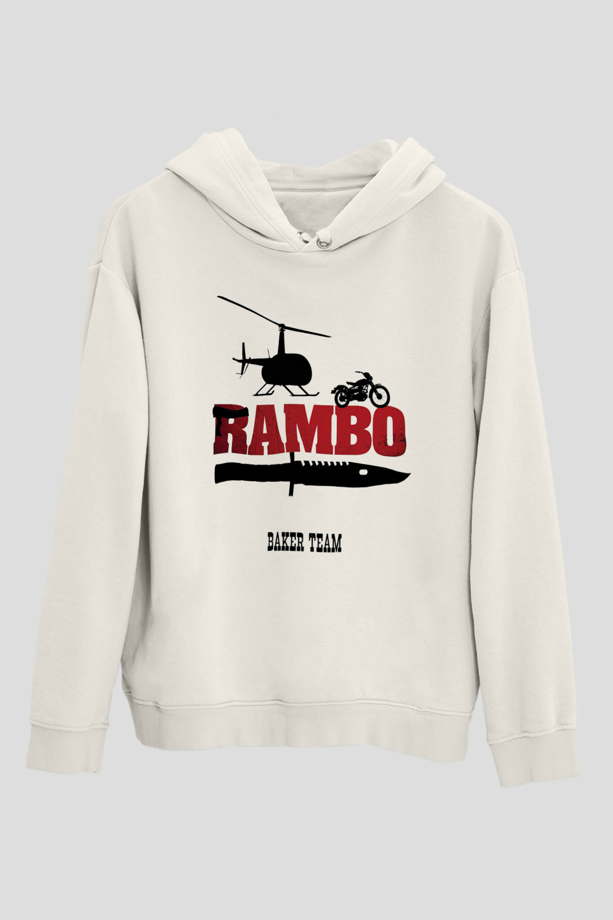 Rambo Beyaz Unisex Hoodie