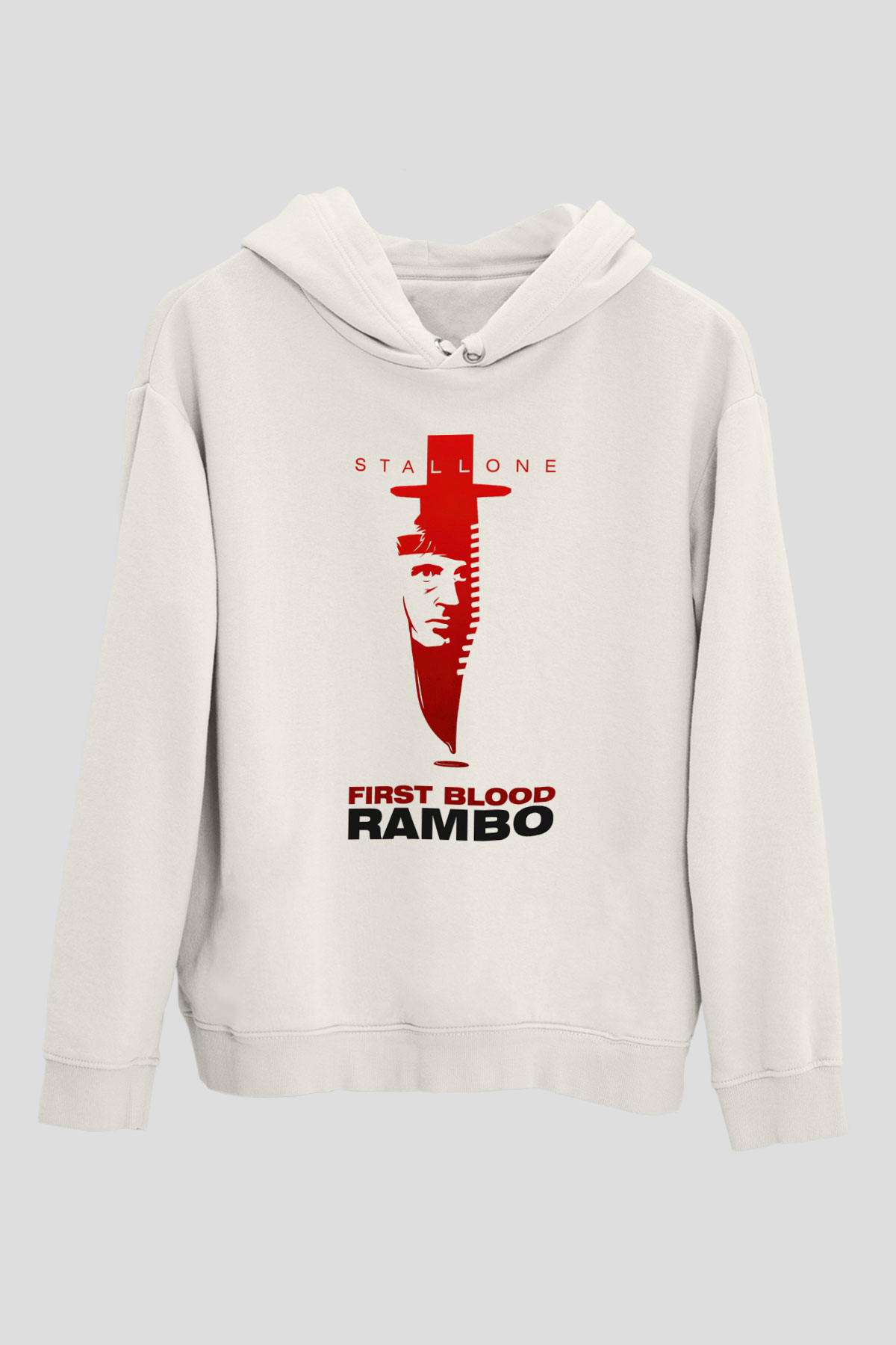 Rambo Beyaz Unisex Hoodie