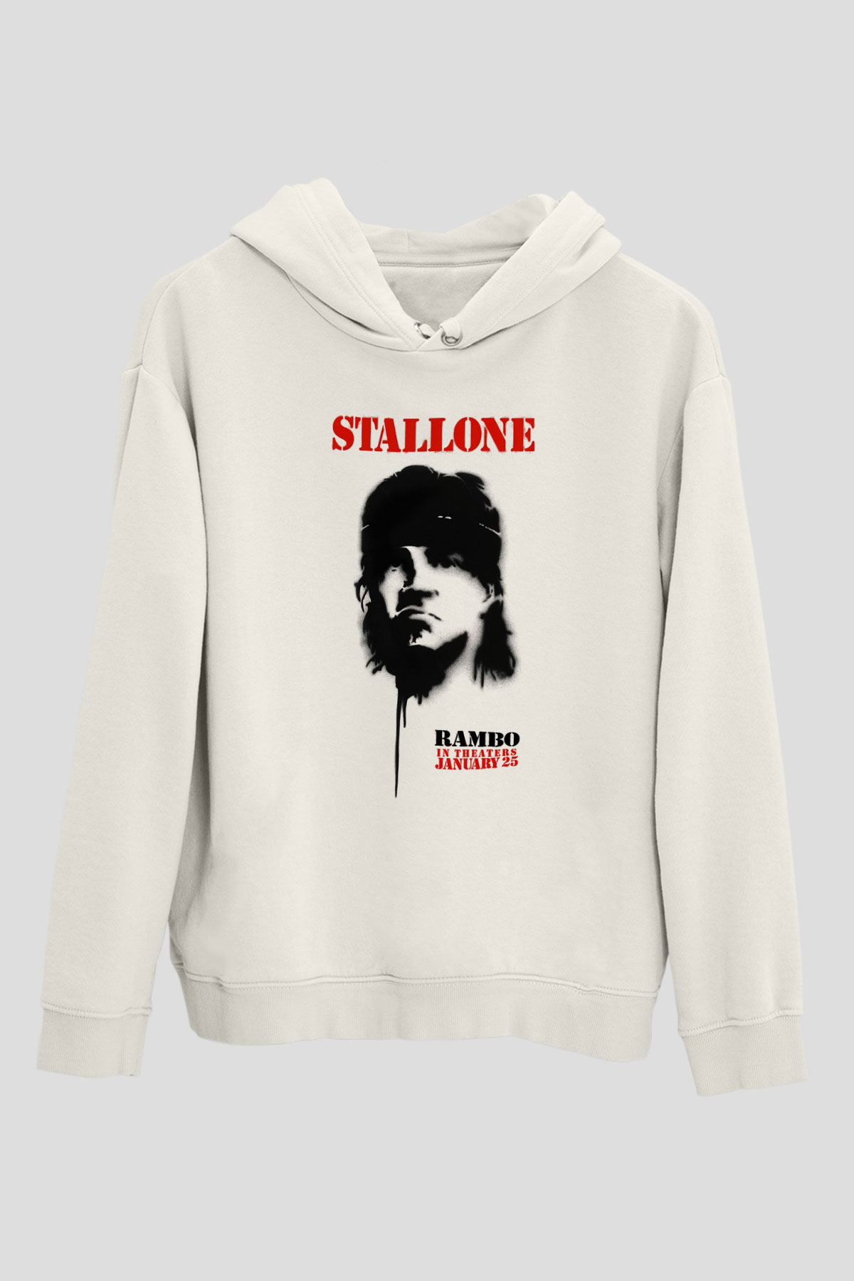 Rambo Beyaz Unisex Hoodie