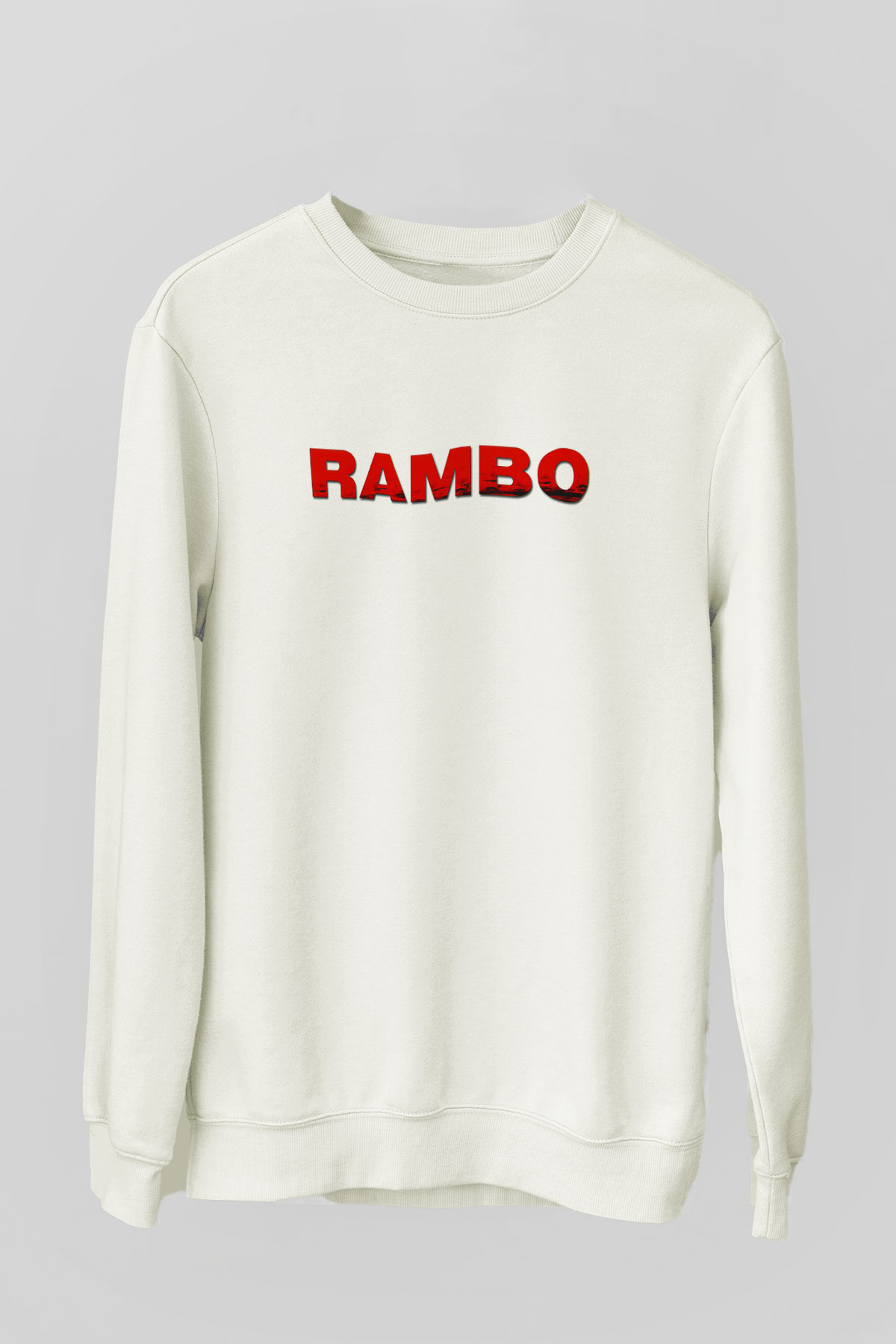 Rambo Beyaz Unisex Sweatshirt