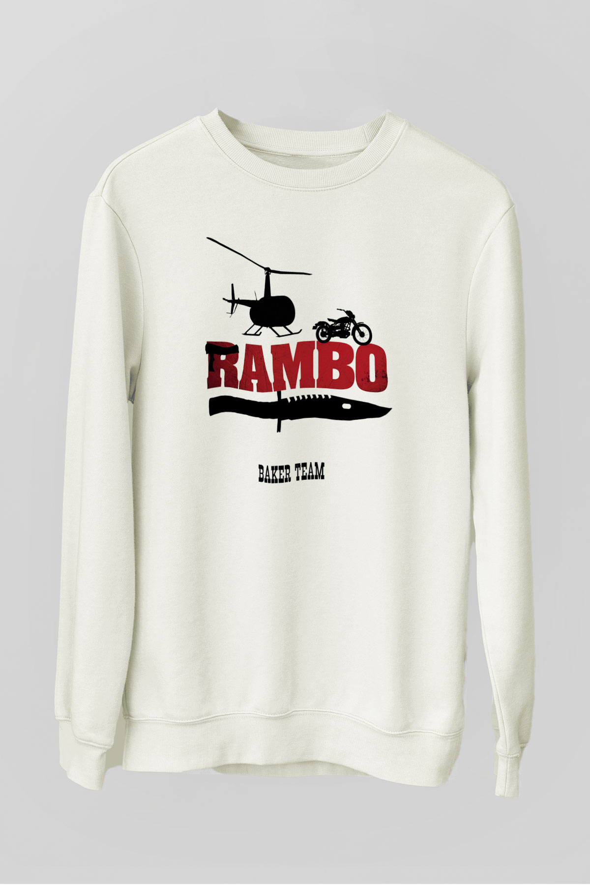 Rambo Beyaz Unisex Sweatshirt