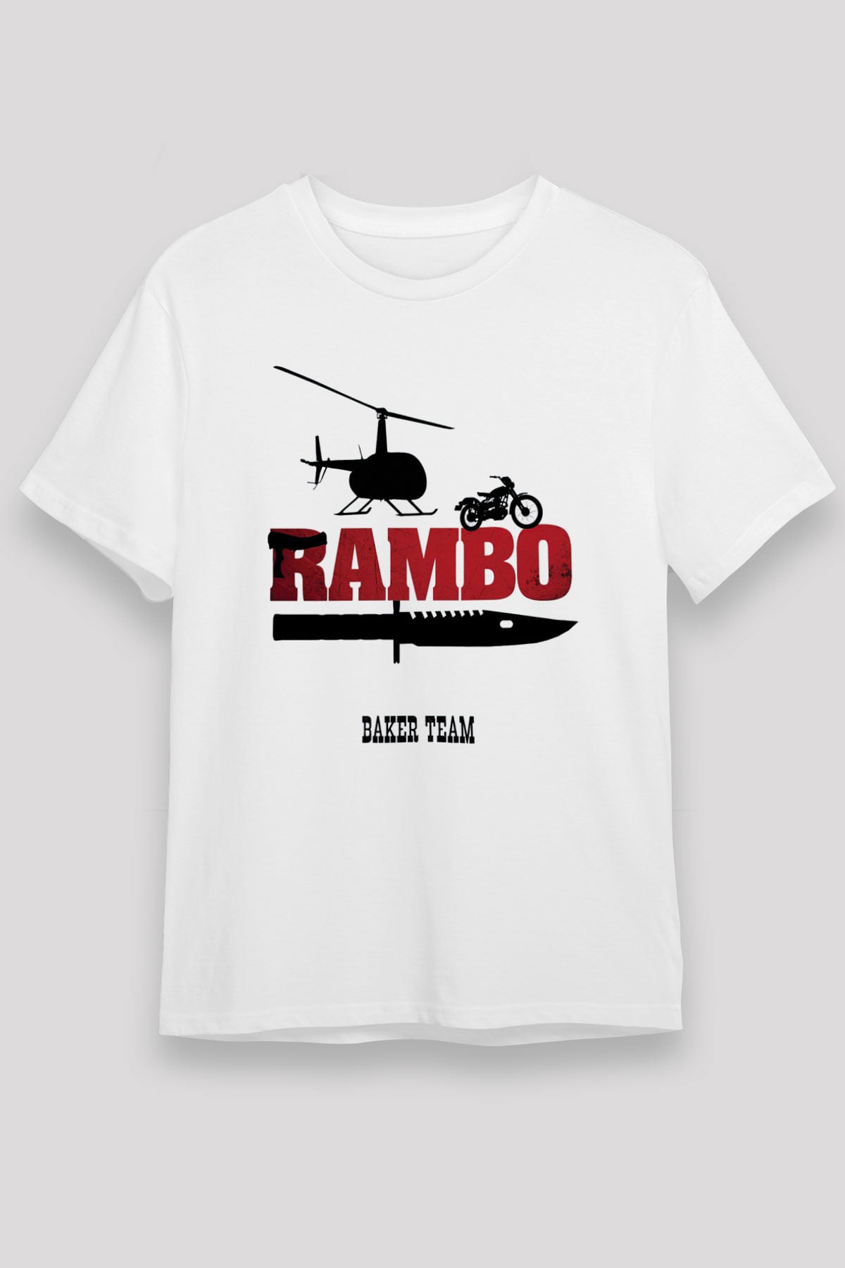 Rambo Beyaz Unisex Tişört T-Shirt