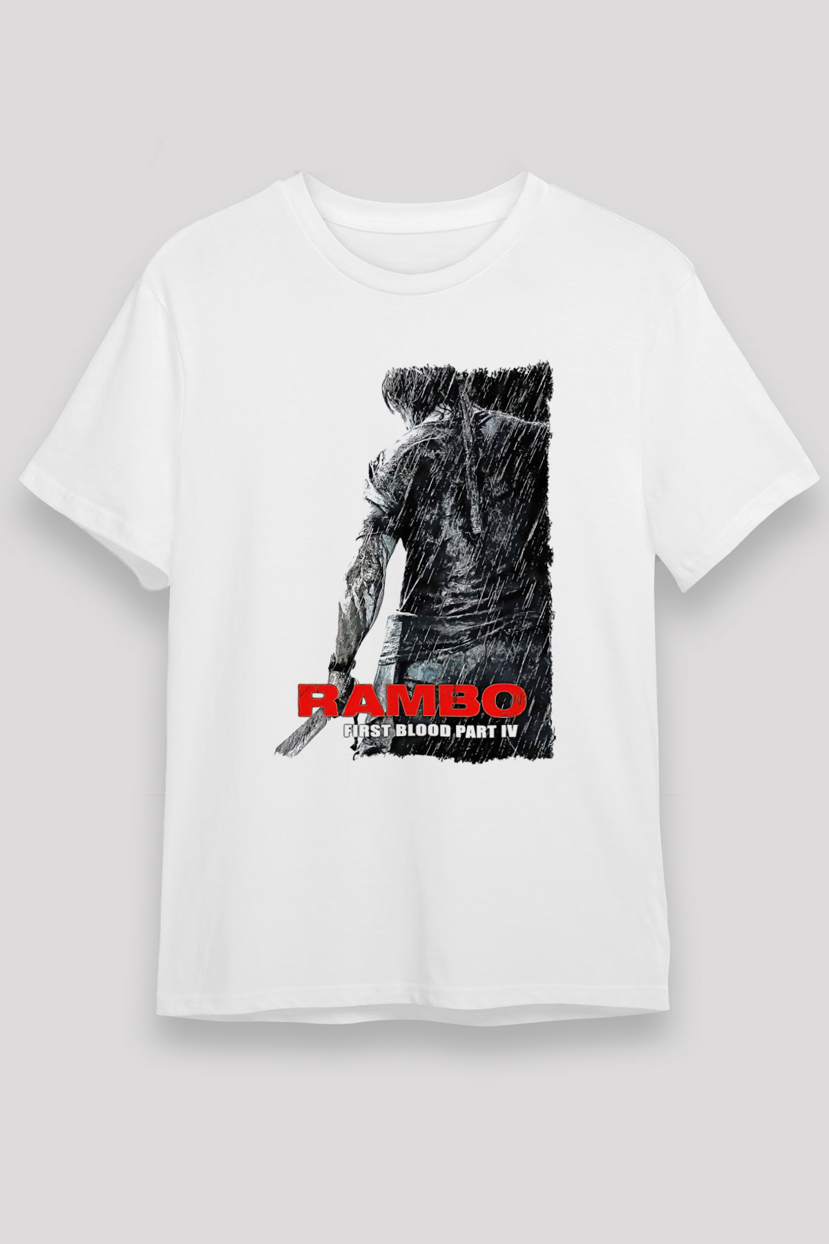 Rambo Beyaz Unisex Tişört T-Shirt
