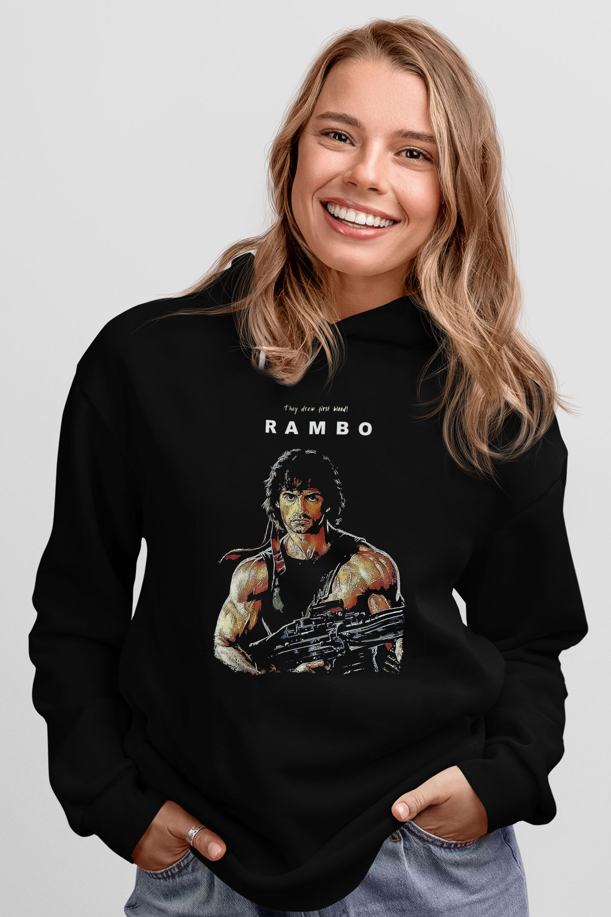 Rambo Siyah Unisex Hoodie