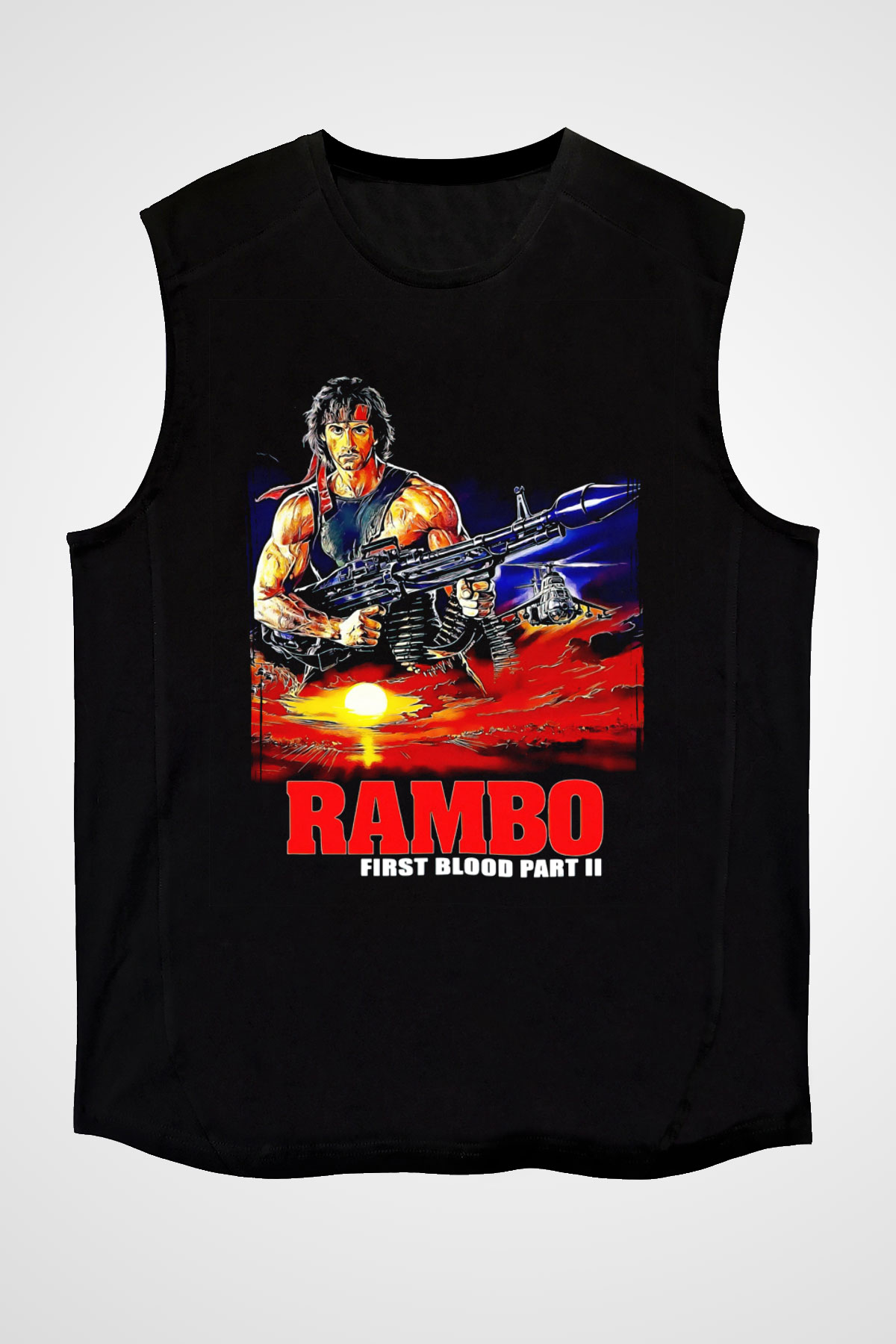 Rambo Siyah Unisex  Kolsuz Tişört