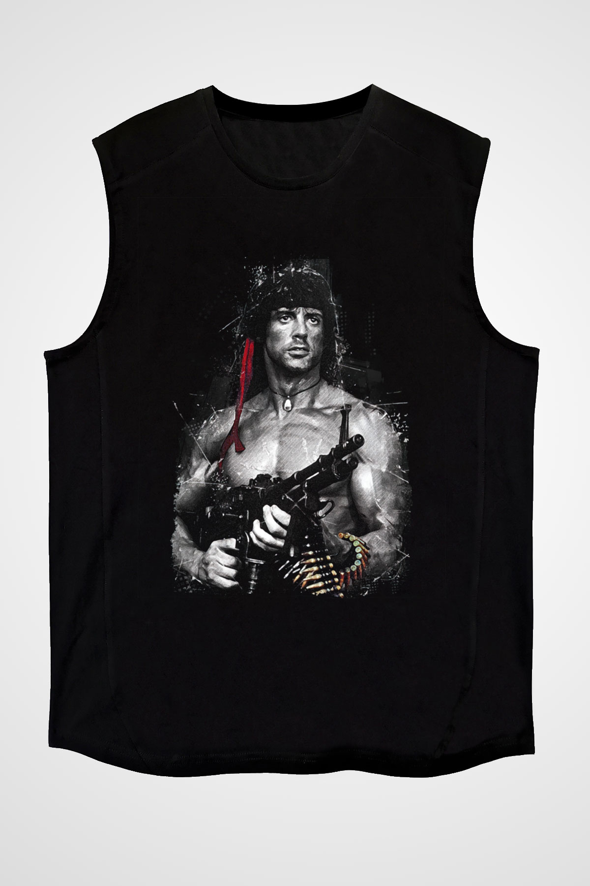 Rambo Siyah Unisex Kolsuz Tişört