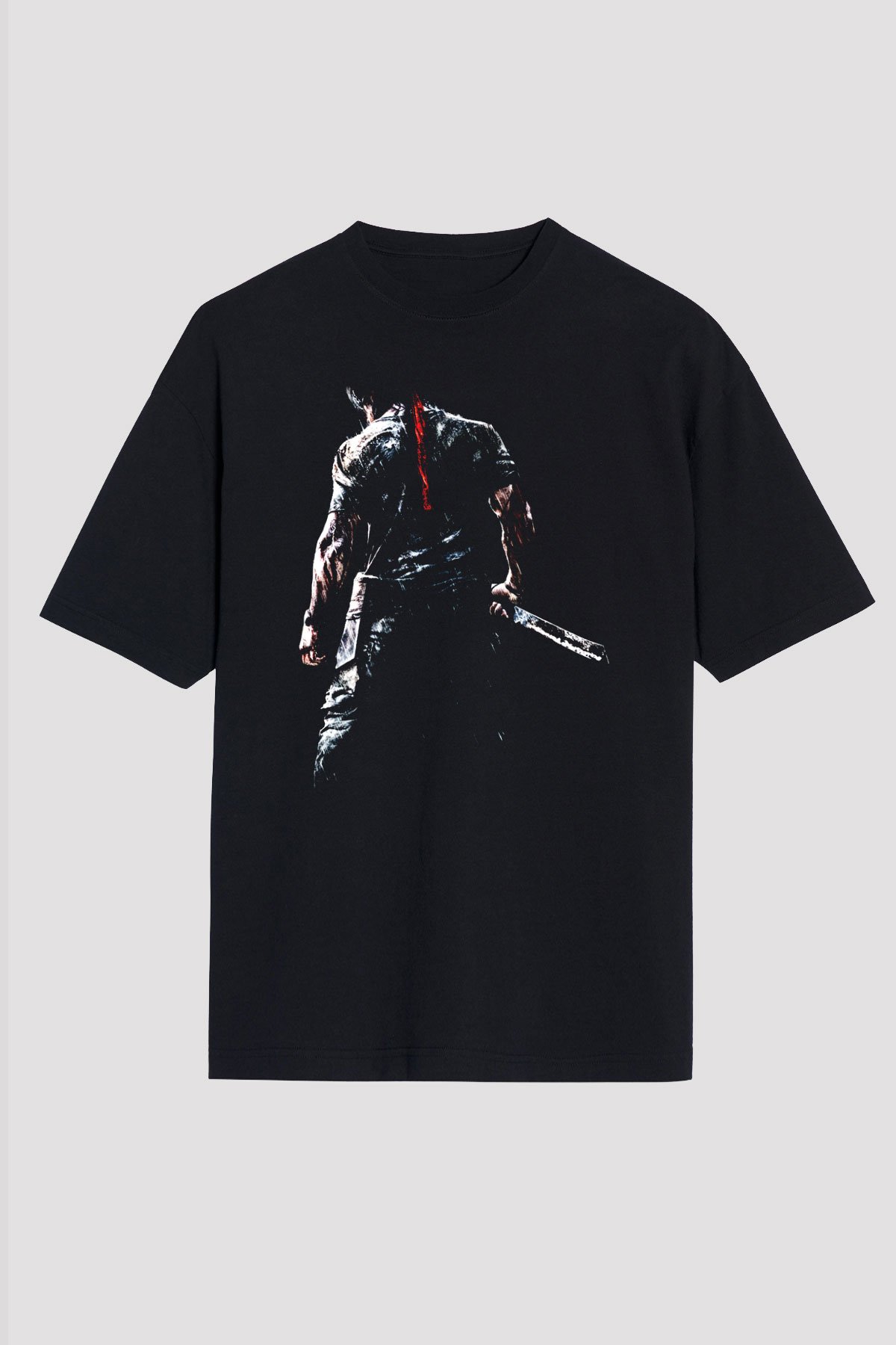 Rambo Siyah Unisex Oversize Tişört T-Shirt