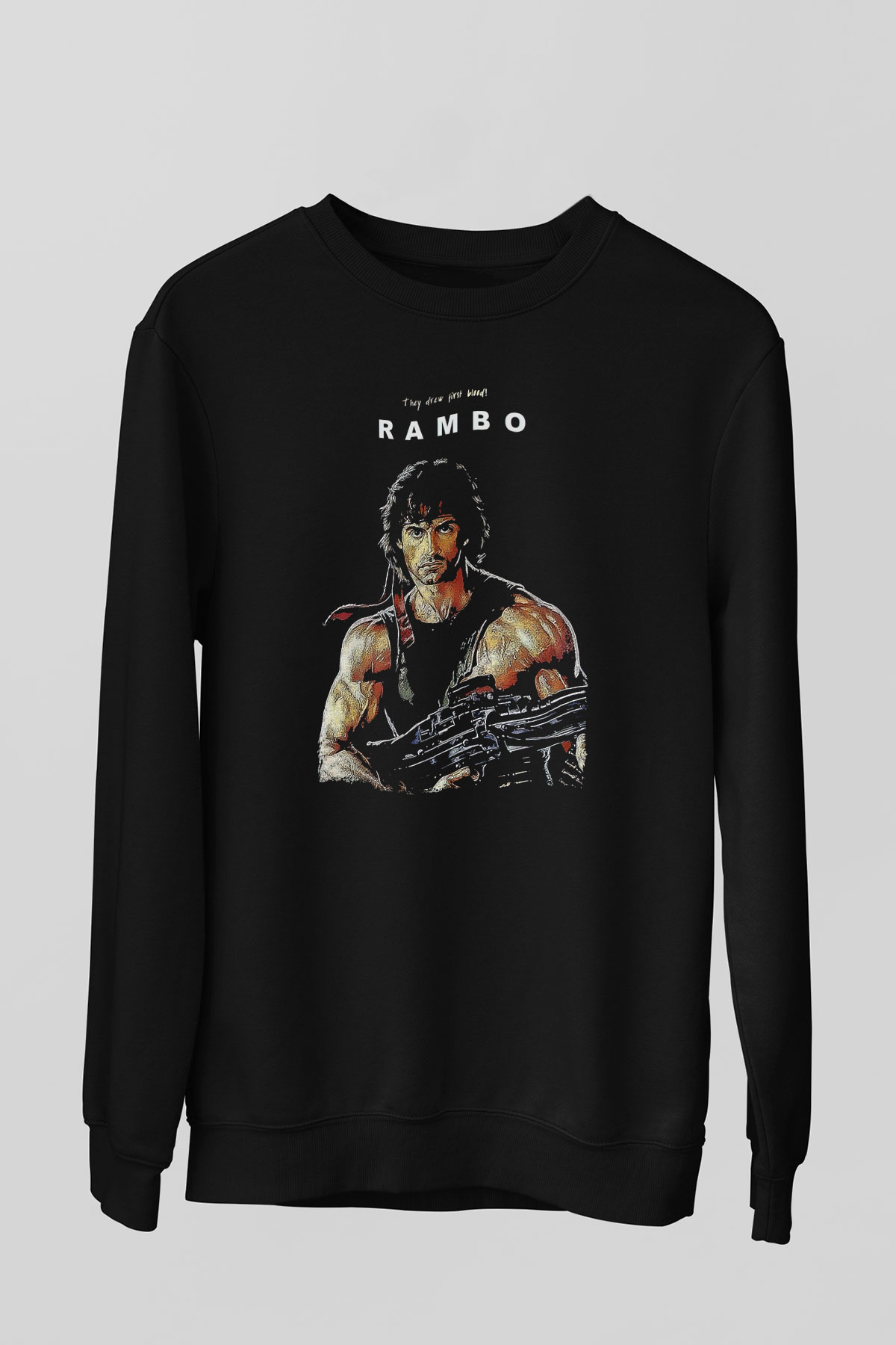 Rambo Siyah Unisex Sweatshirt