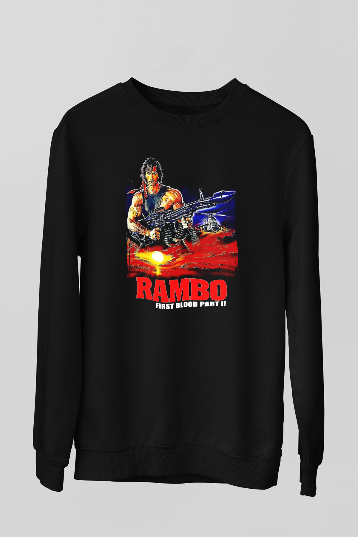 Rambo Siyah Unisex  Sweatshirt