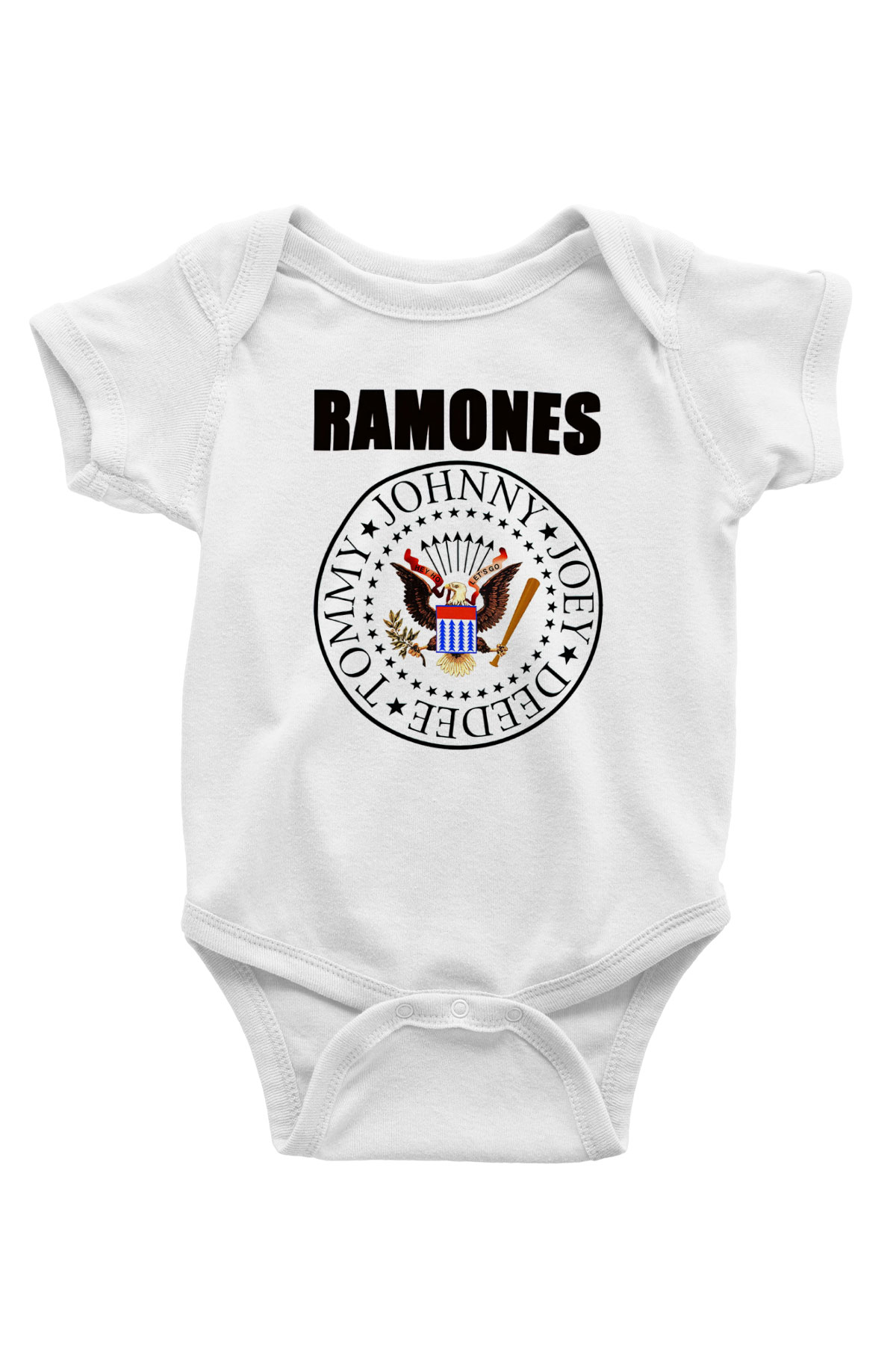 Ramones Baskılı Beyaz Unisex Bebek Body - Zıbın