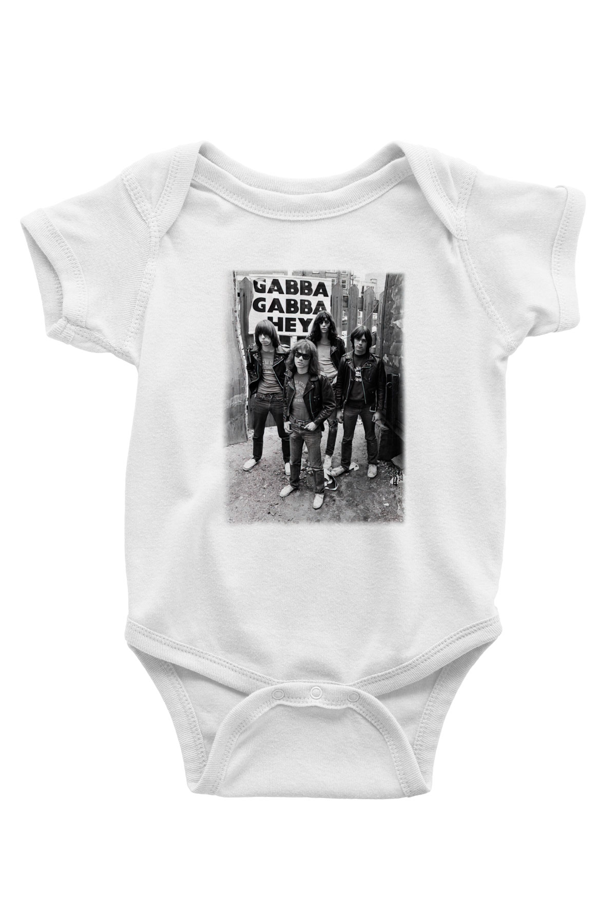 Ramones Baskılı Beyaz Unisex Bebek Body - Zıbın