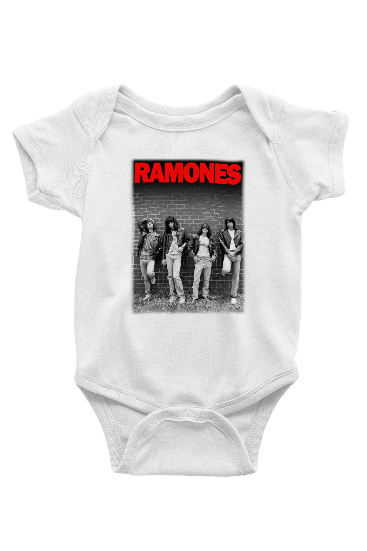 Ramones Baskılı Beyaz Unisex Bebek Body - Zıbın