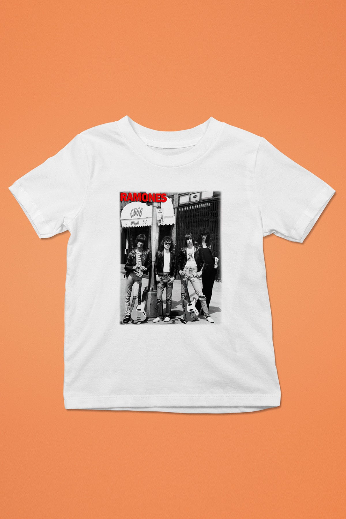 Ramones Baskılı Beyaz Unisex Çocuk Tişört