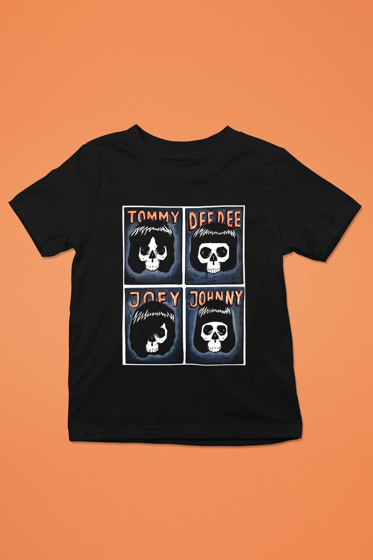 Ramones Baskılı Siyah Unisex Çocuk Tişört