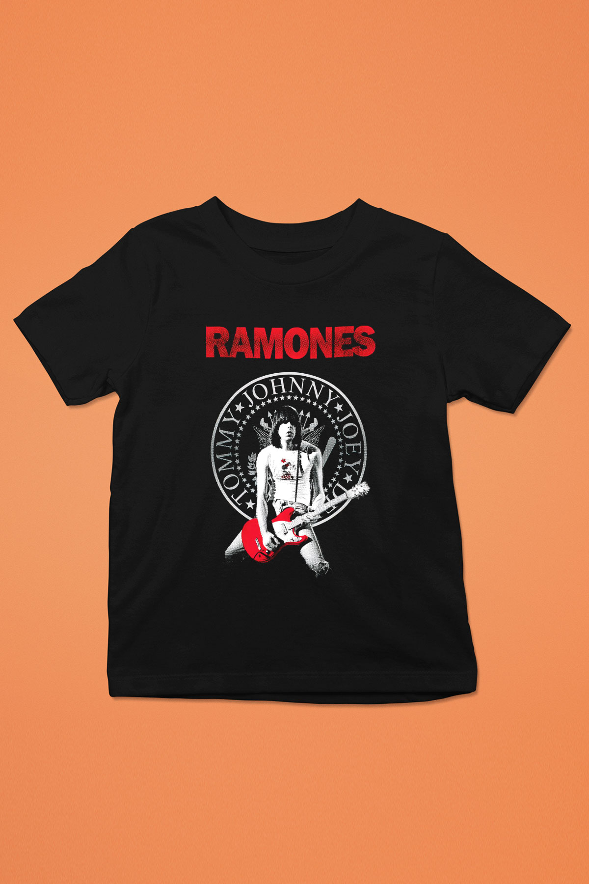 Ramones Baskılı Siyah Unisex Çocuk Tişört