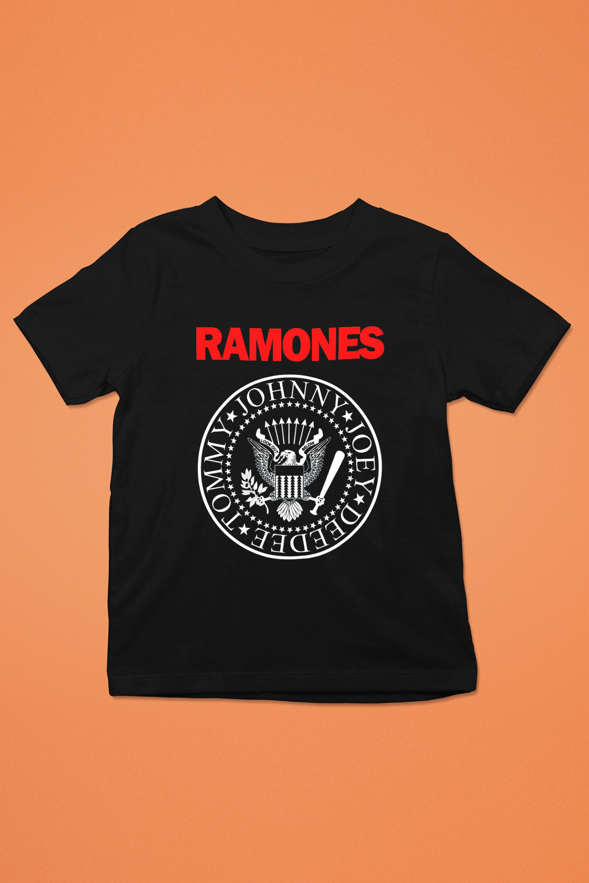 Ramones Baskılı Siyah Unisex Çocuk Tişört