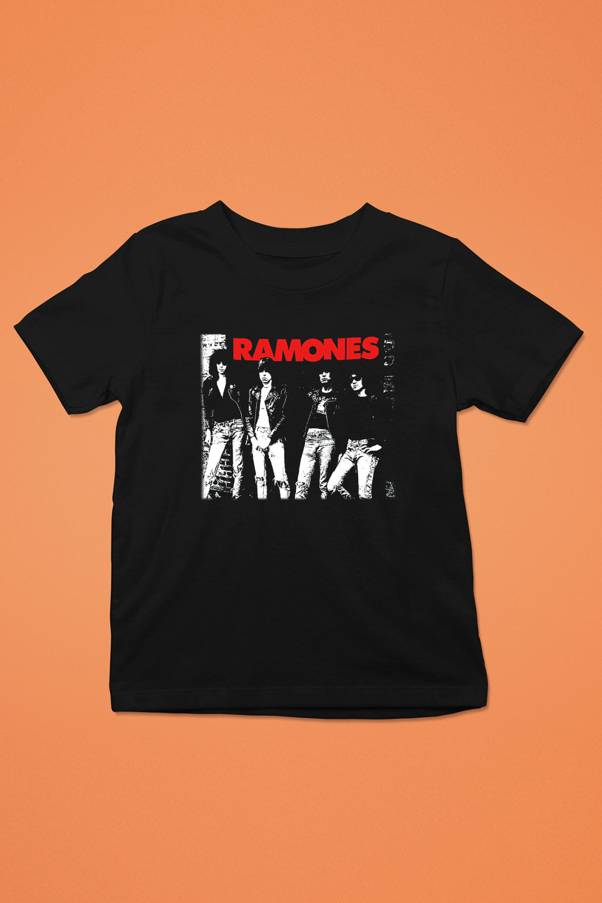 Ramones Baskılı Siyah Unisex Çocuk Tişört