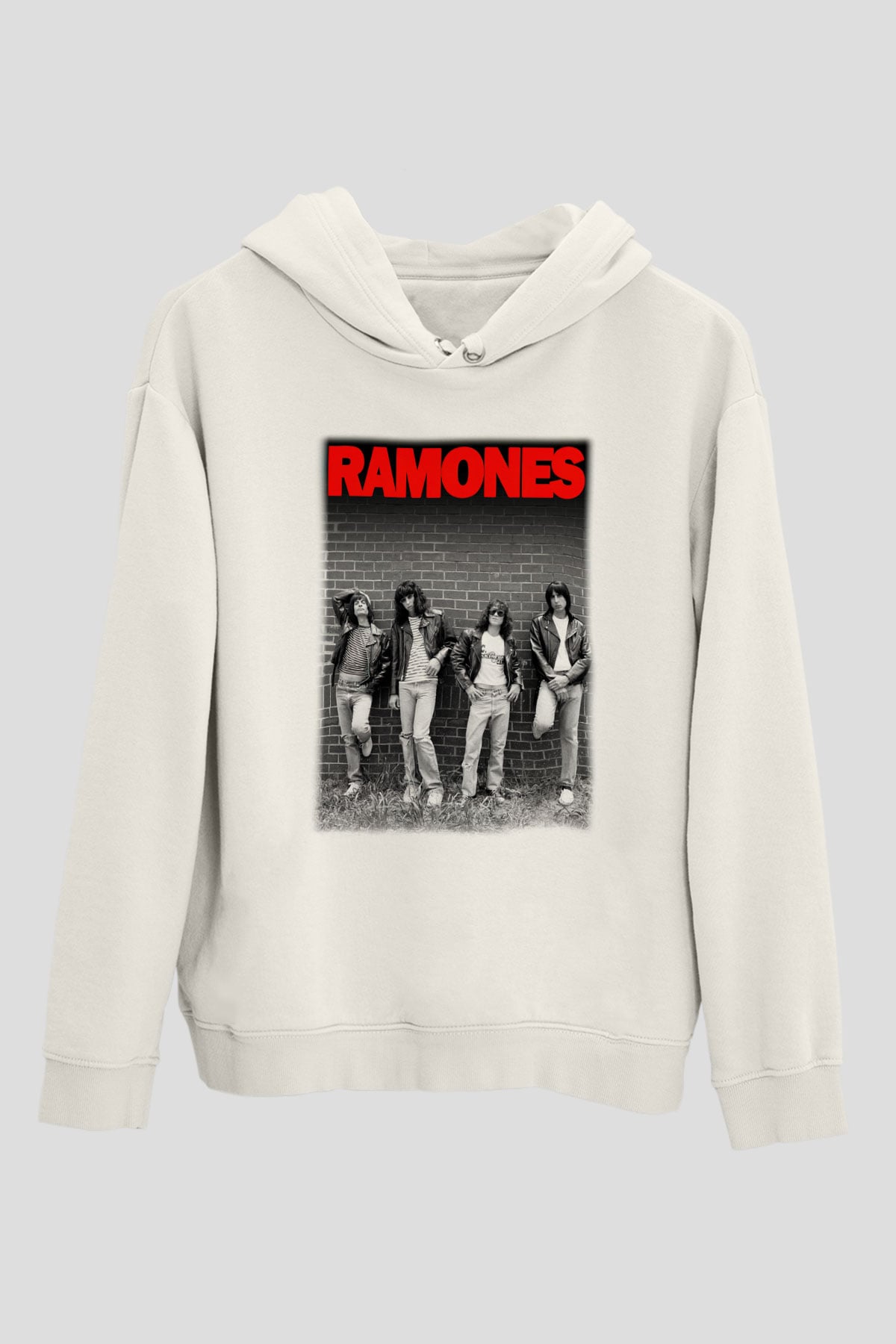 Ramones Beyaz Unisex Kapşonlu Sweatshirt