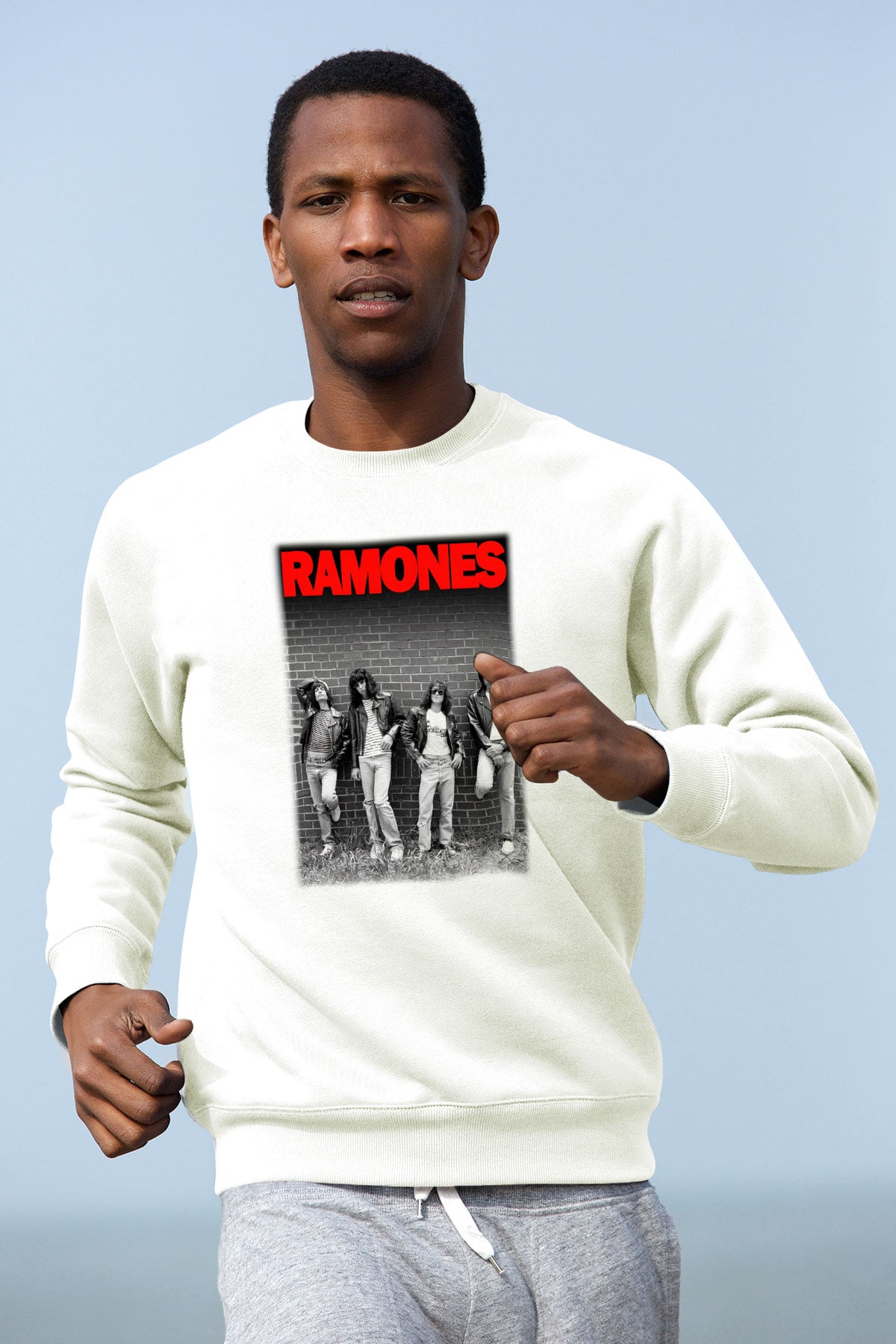 Ramones Beyaz Unisex Sweatshirt