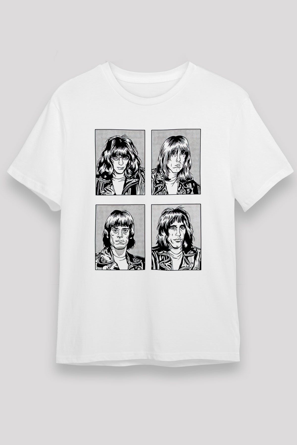 Ramones Beyaz Unisex Tişört T-Shirt - TişörtFabrikası