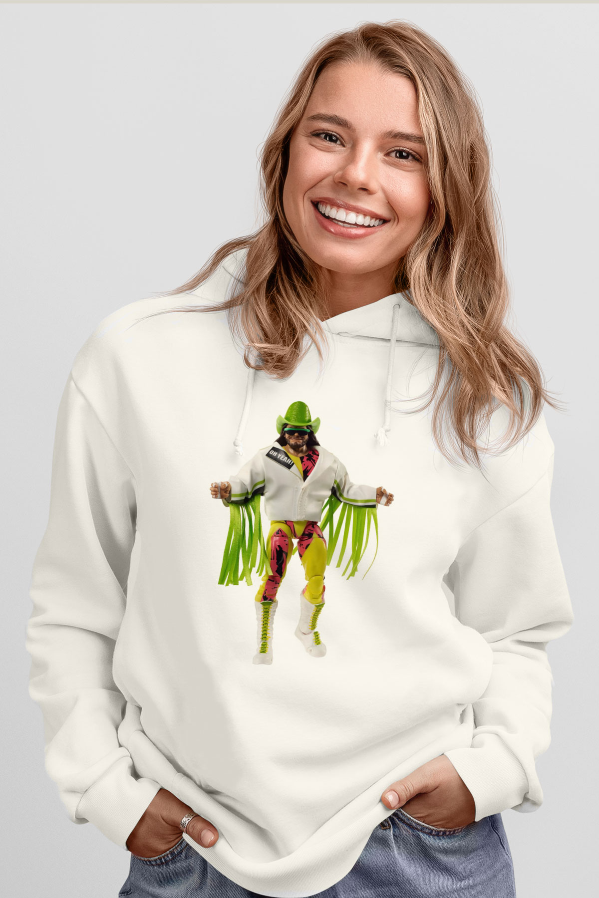 Randy Savage Beyaz Unisex Hoodie