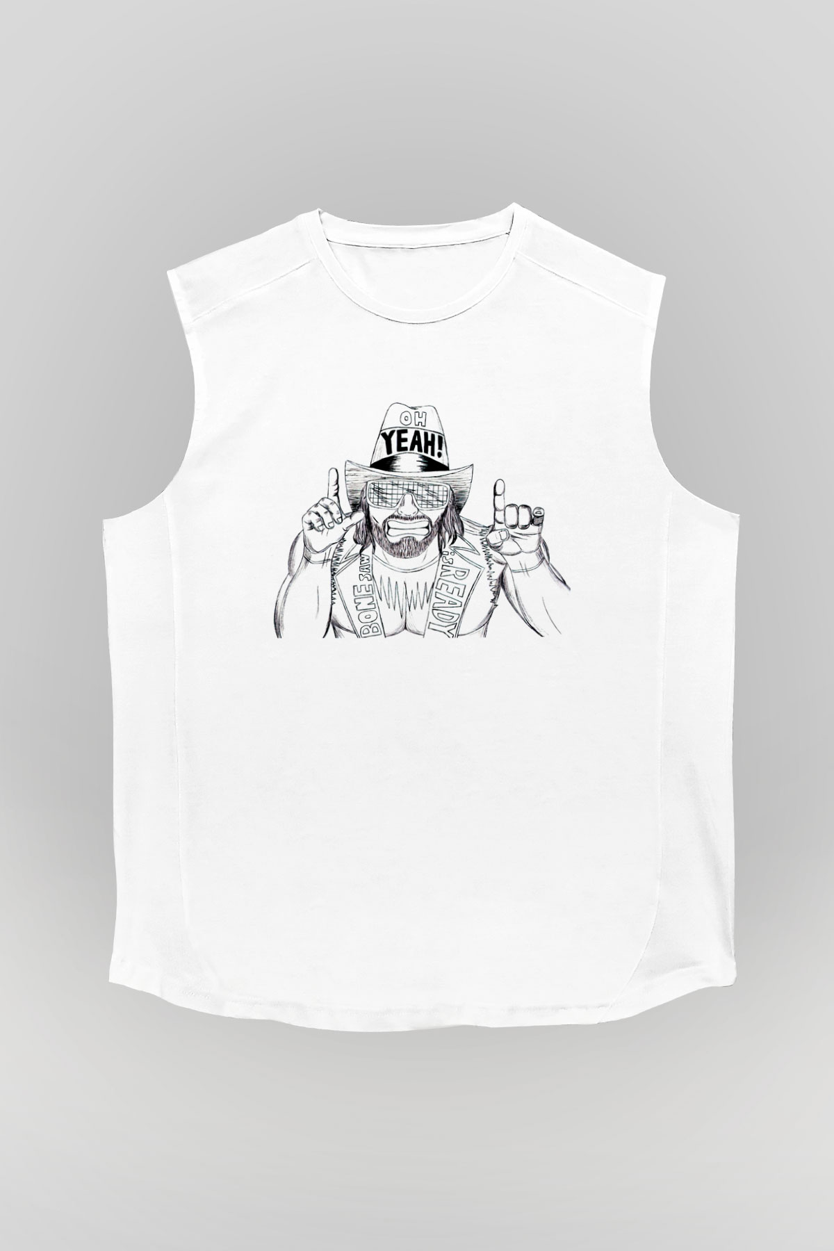 Randy Savage Beyaz Unisex  Kolsuz Tişört