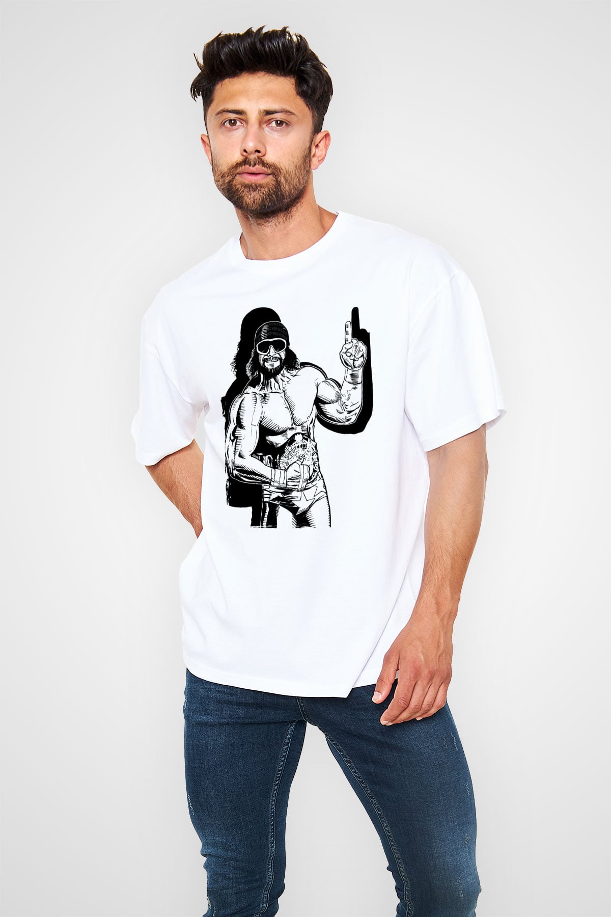 Randy Savage Beyaz Oversize Tişört