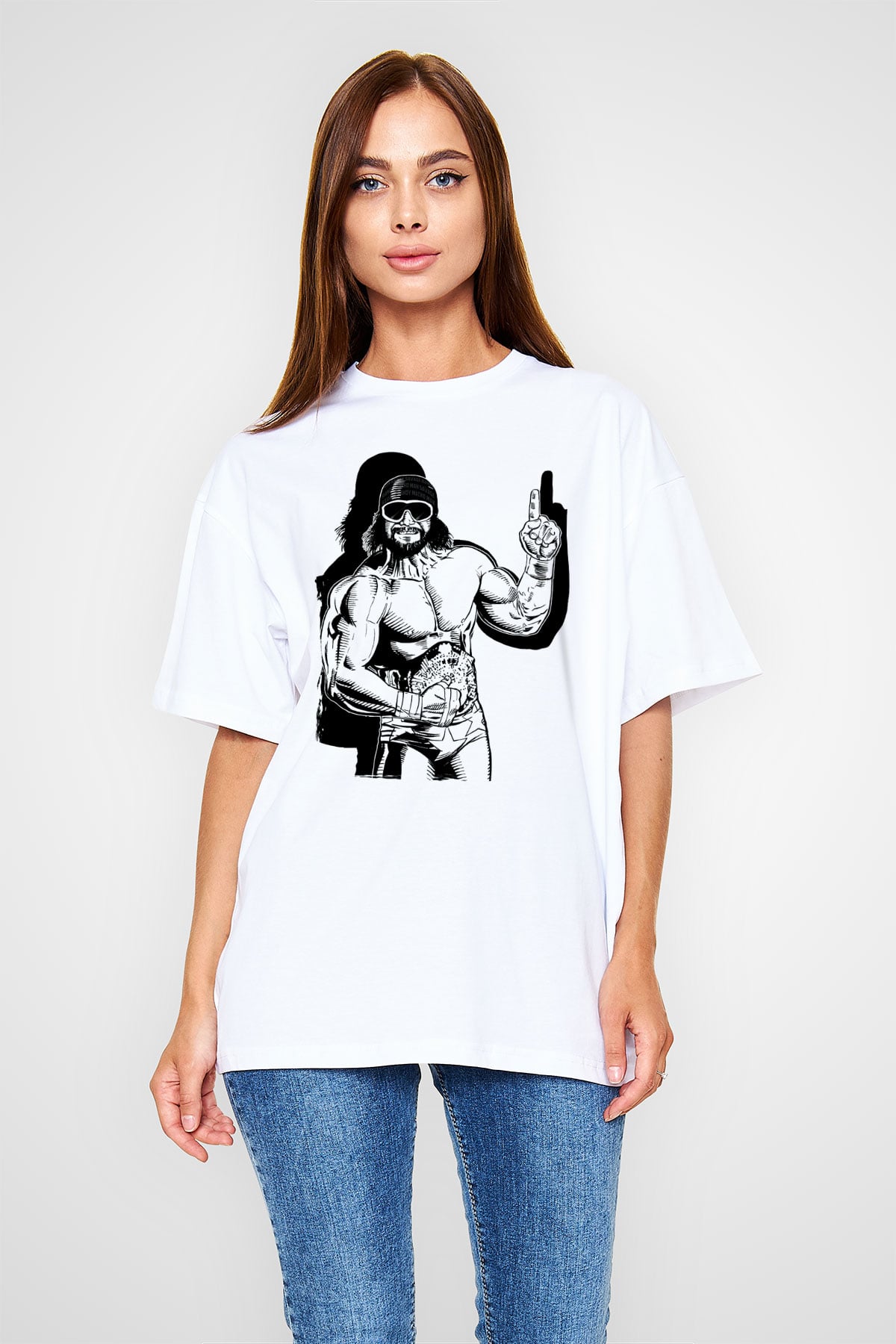 Randy Savage Beyaz Oversize Tişört