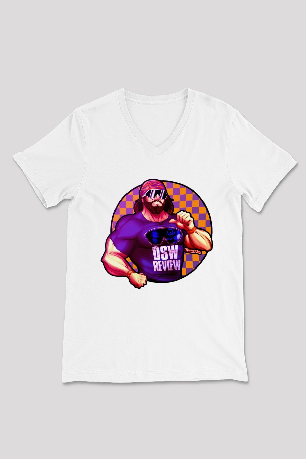 Randy Savage Beyaz Unisex  V Yaka Tişört
