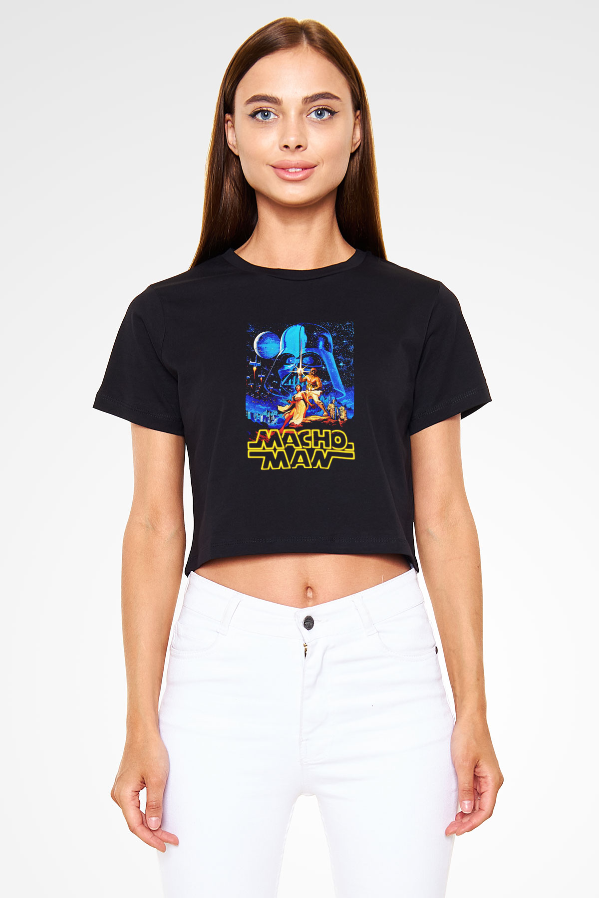 Randy Savage Siyah Crop Top Tişört