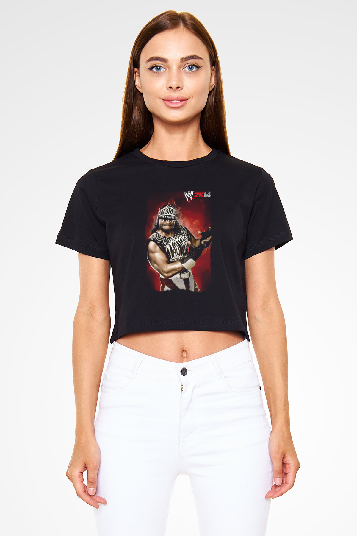 Randy Savage Siyah   Crop Top Tişört