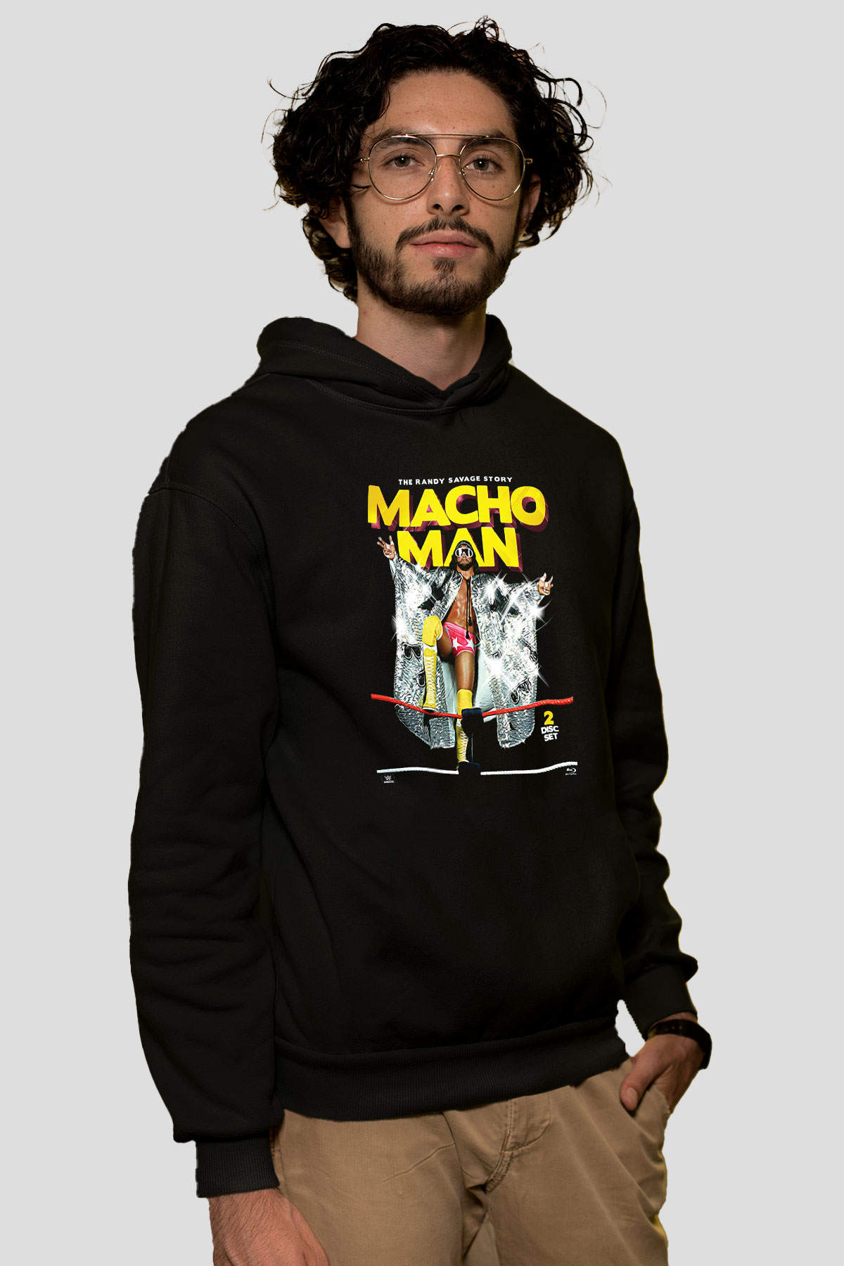 Randy Savage Siyah Unisex Kapüşonlu Sweatshirt