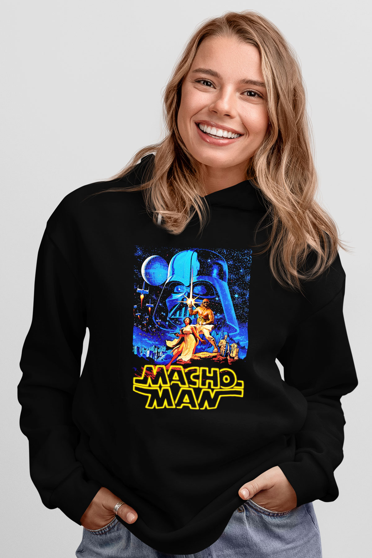 Randy Savage Siyah Unisex Kapüşonlu Sweatshirt