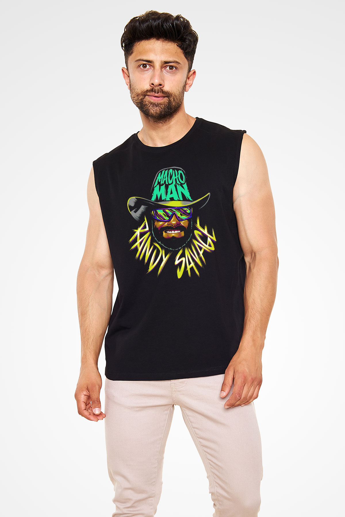Randy Savage Siyah Unisex  Kolsuz Tişört