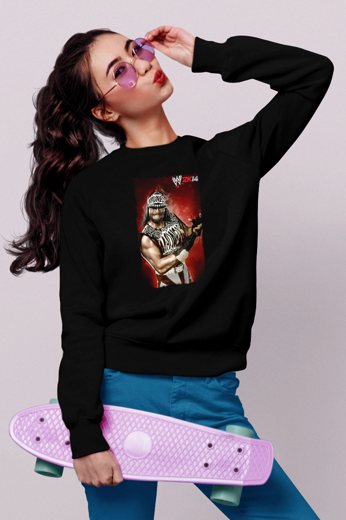 Randy Savage Siyah Unisex  Sweatshirt