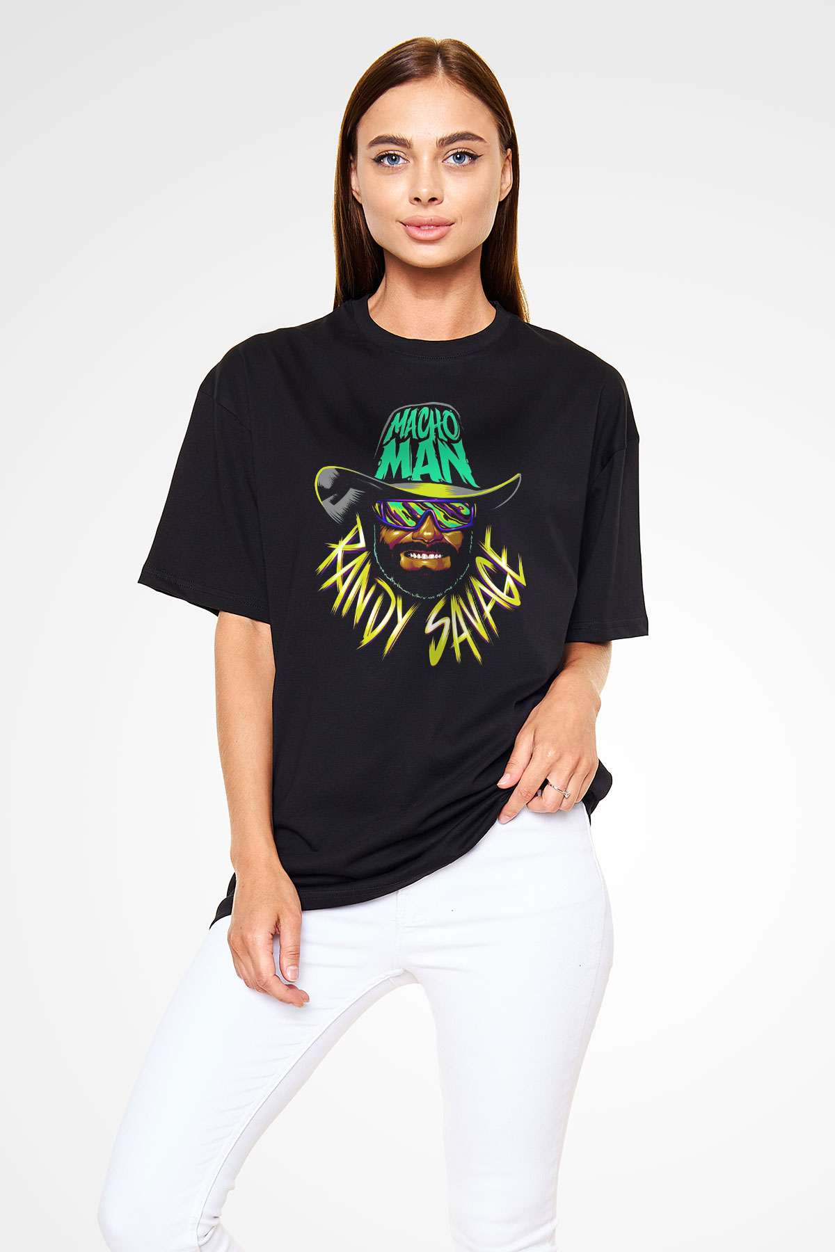 Randy Savage Siyah Oversize Tişört